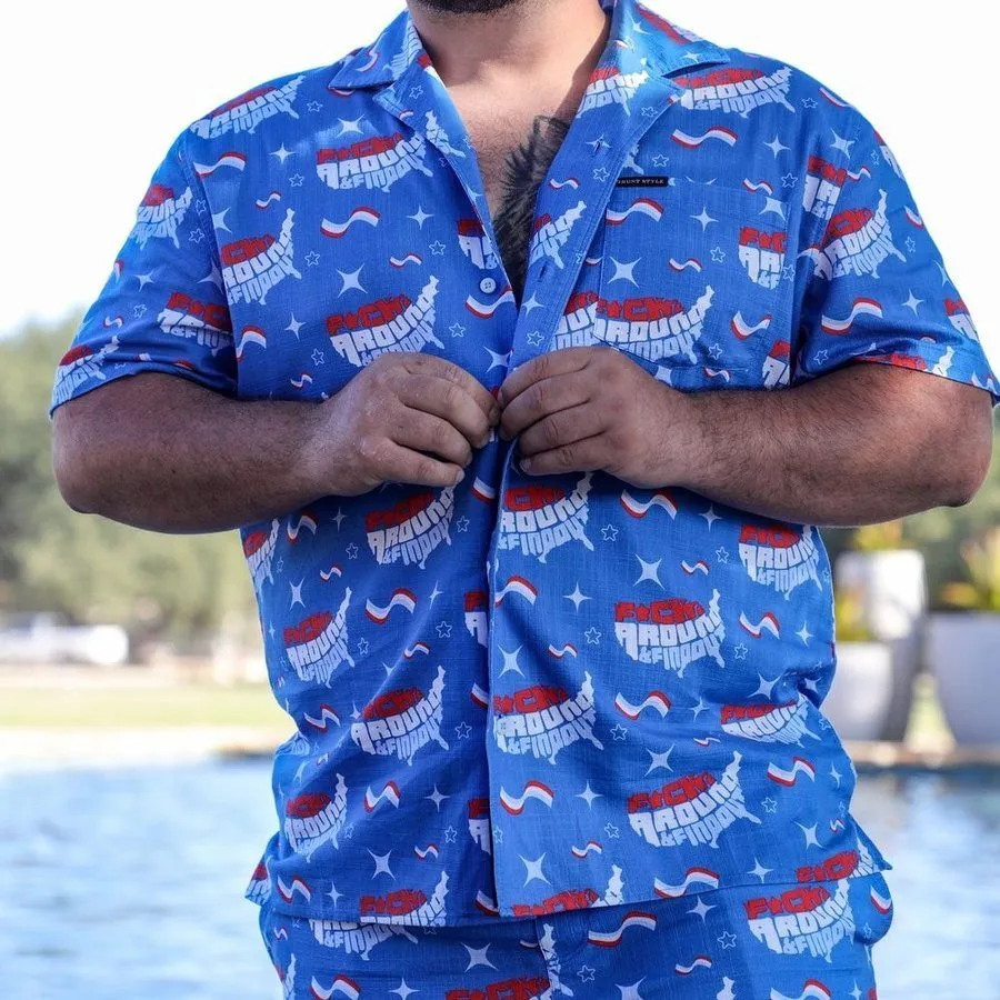 Getaway FAFO Button Down - Light Blue