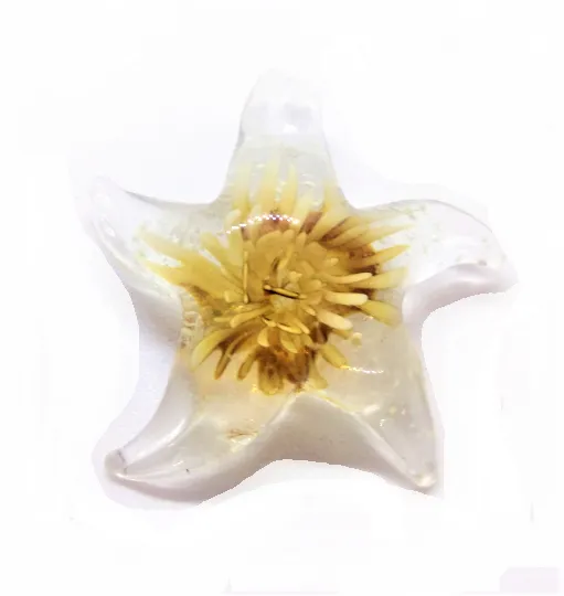 Glass Lampwork STARFiSH Pendants, Purple Aqua Pink Green Gold
