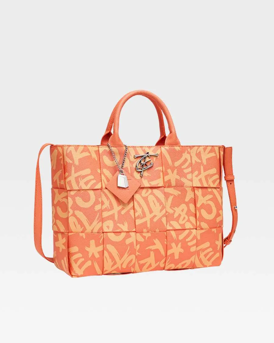 Graffiti Tote Bag in Orange