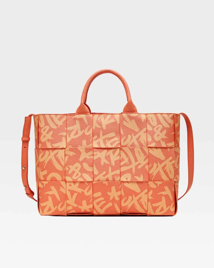 Graffiti Tote Bag in Orange