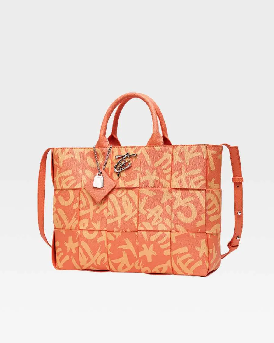 Graffiti Tote Bag in Orange