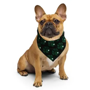 Green Buffalo Plaid Dog Paw Bandana