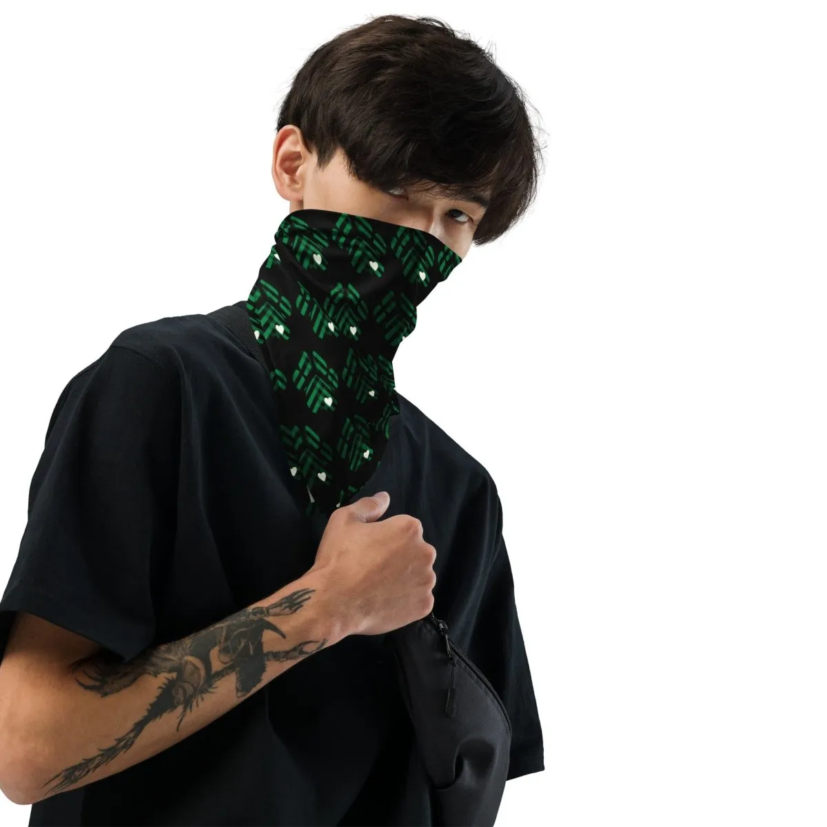Green Buffalo Plaid Dog Paw Bandana