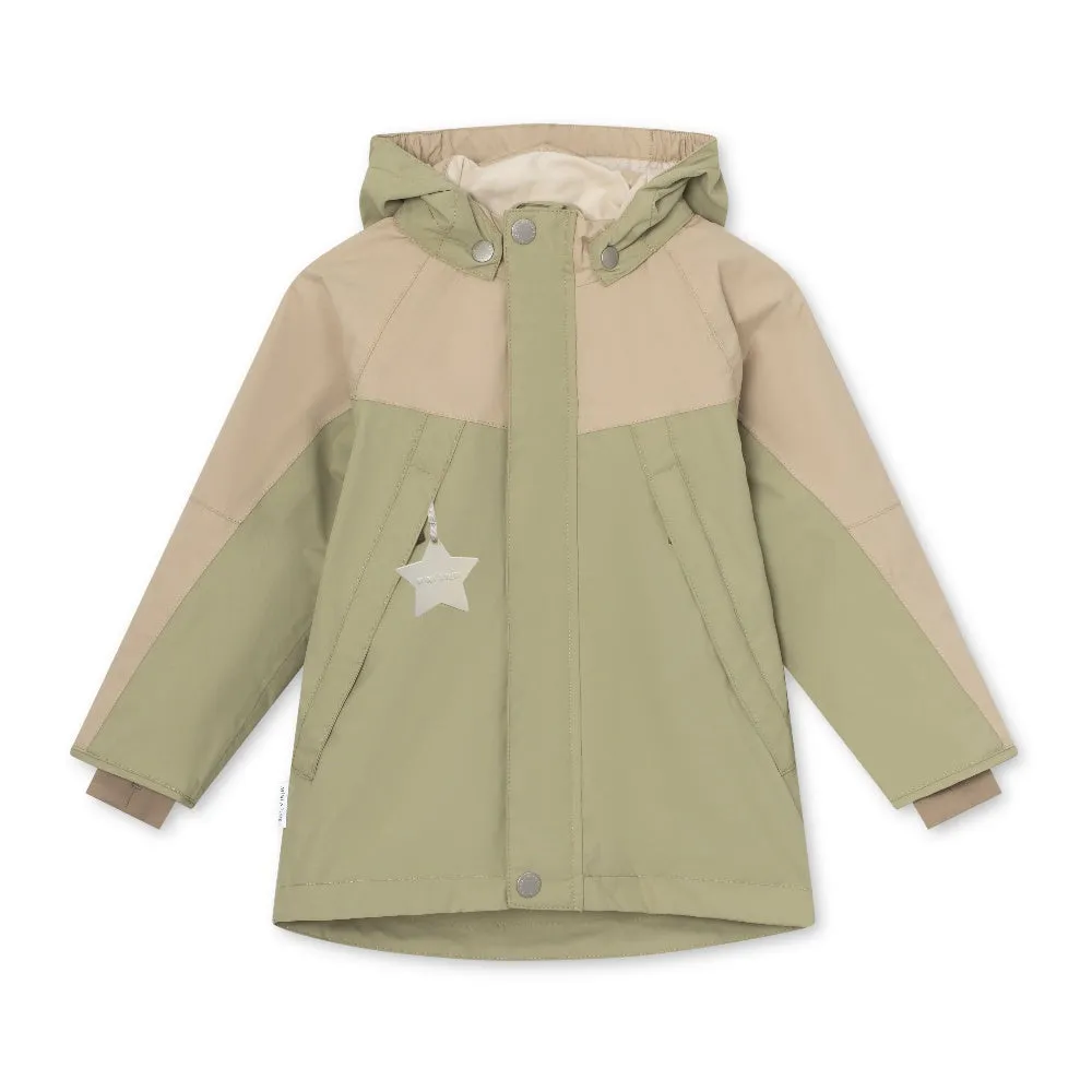 Green Colorblock Logo Print Jacket
