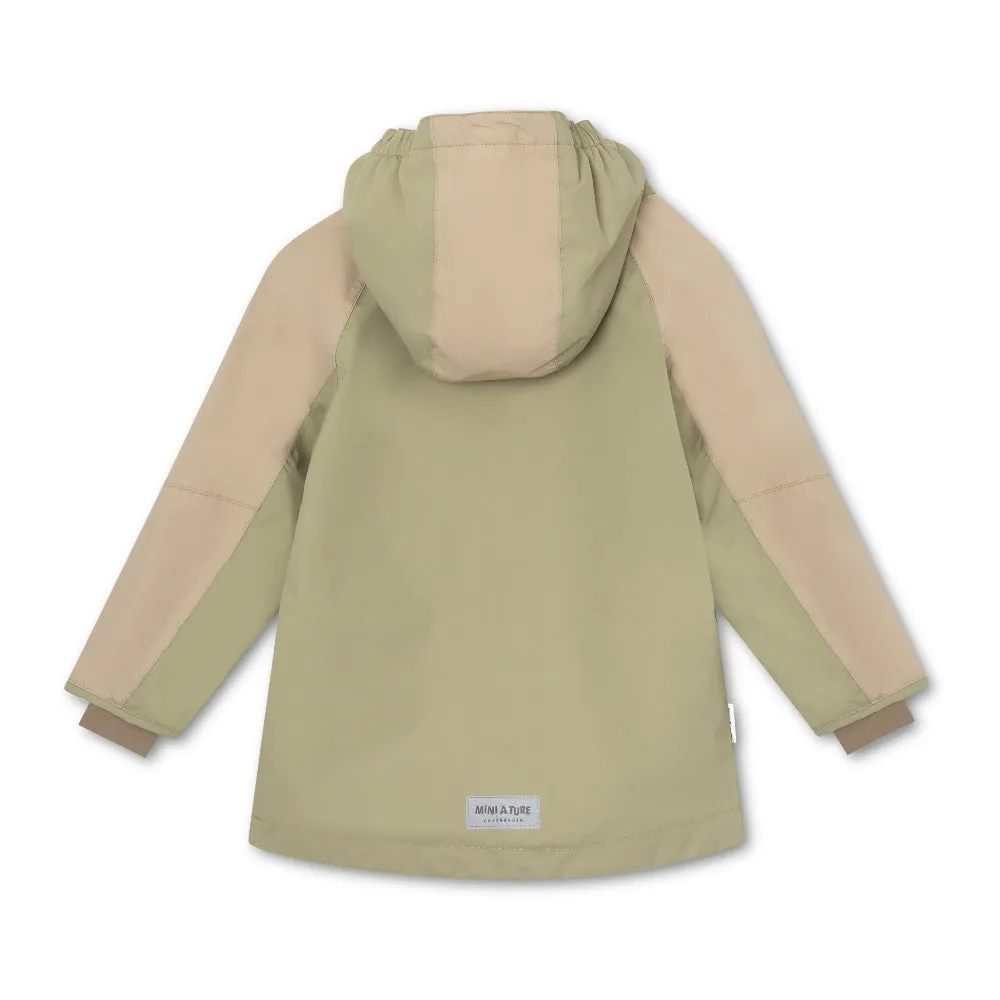 Green Colorblock Logo Print Jacket