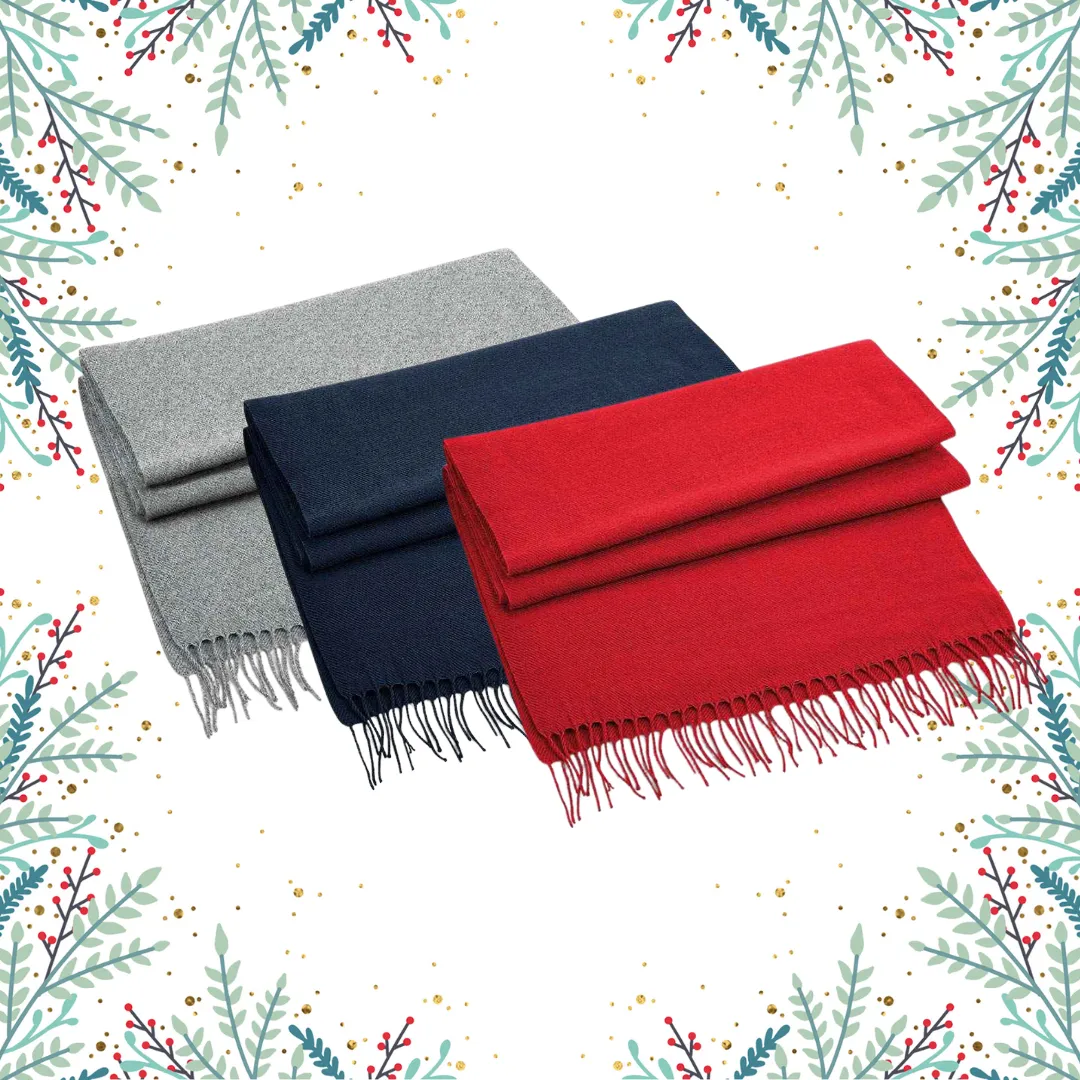 Grey Soft Woven Christmas Scarf