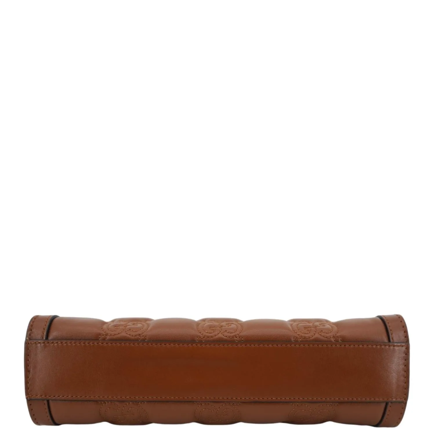 GUCCI Double G Small Matelasse Leather Shoulder Bag Brown 702200