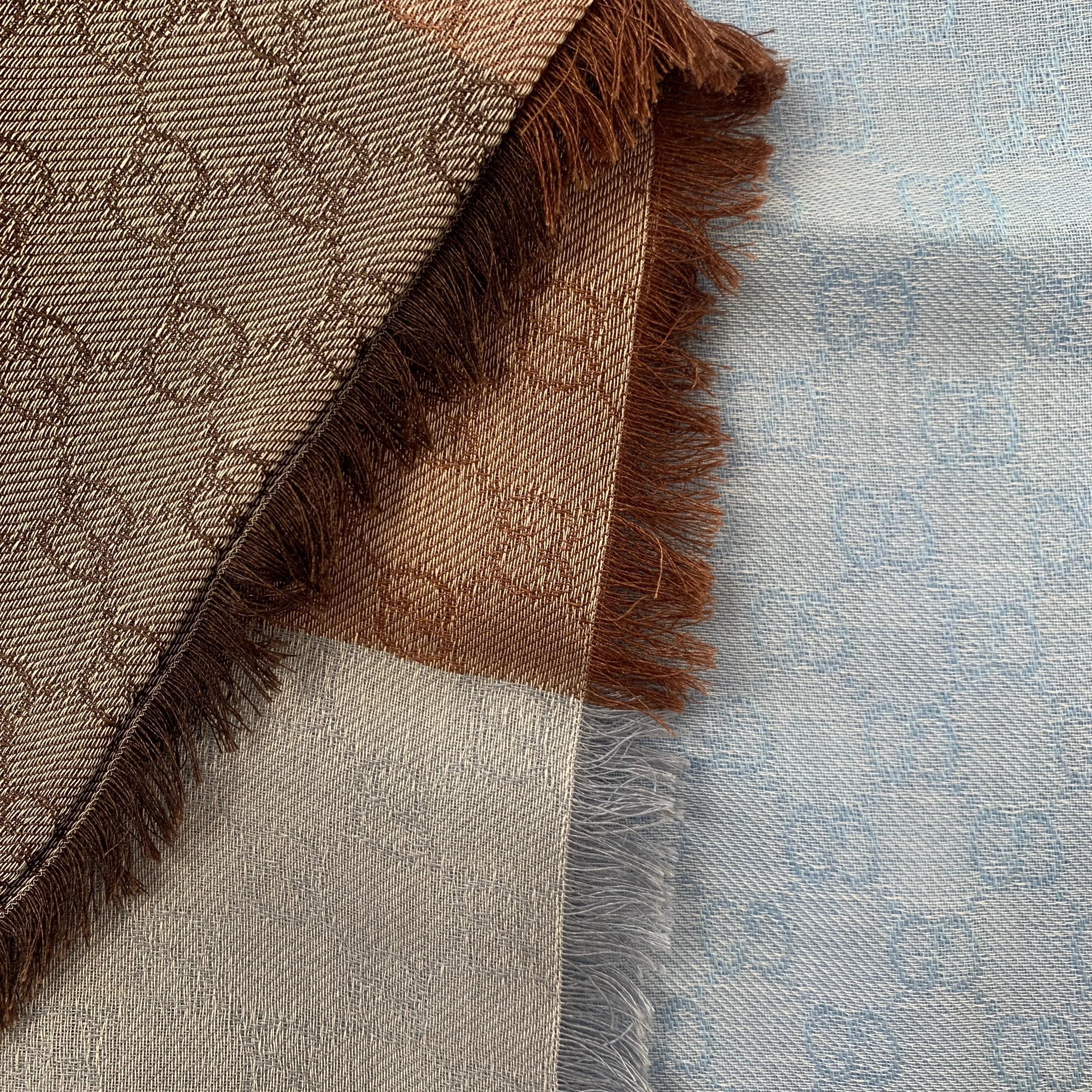 Gucci GG Lenolis Colorblock Scarf in Blue and Brown