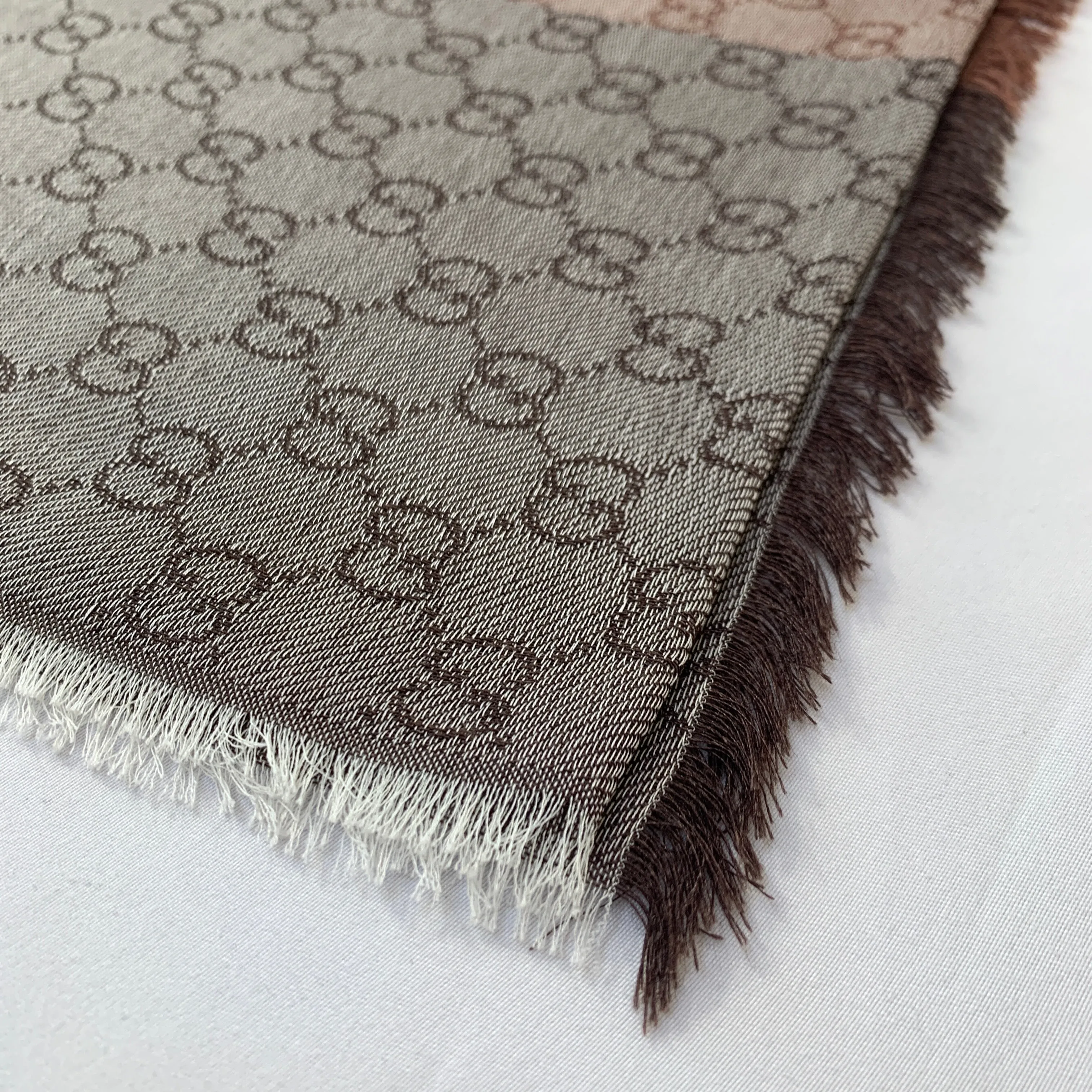 Gucci GG Lenolis Colorblock Scarf in Blue and Brown