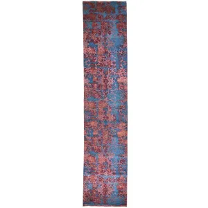 Hand-Knotted Abstract Modern Design Handmade Wool Rug (Size 2.8 X 12.0) Brral-4476