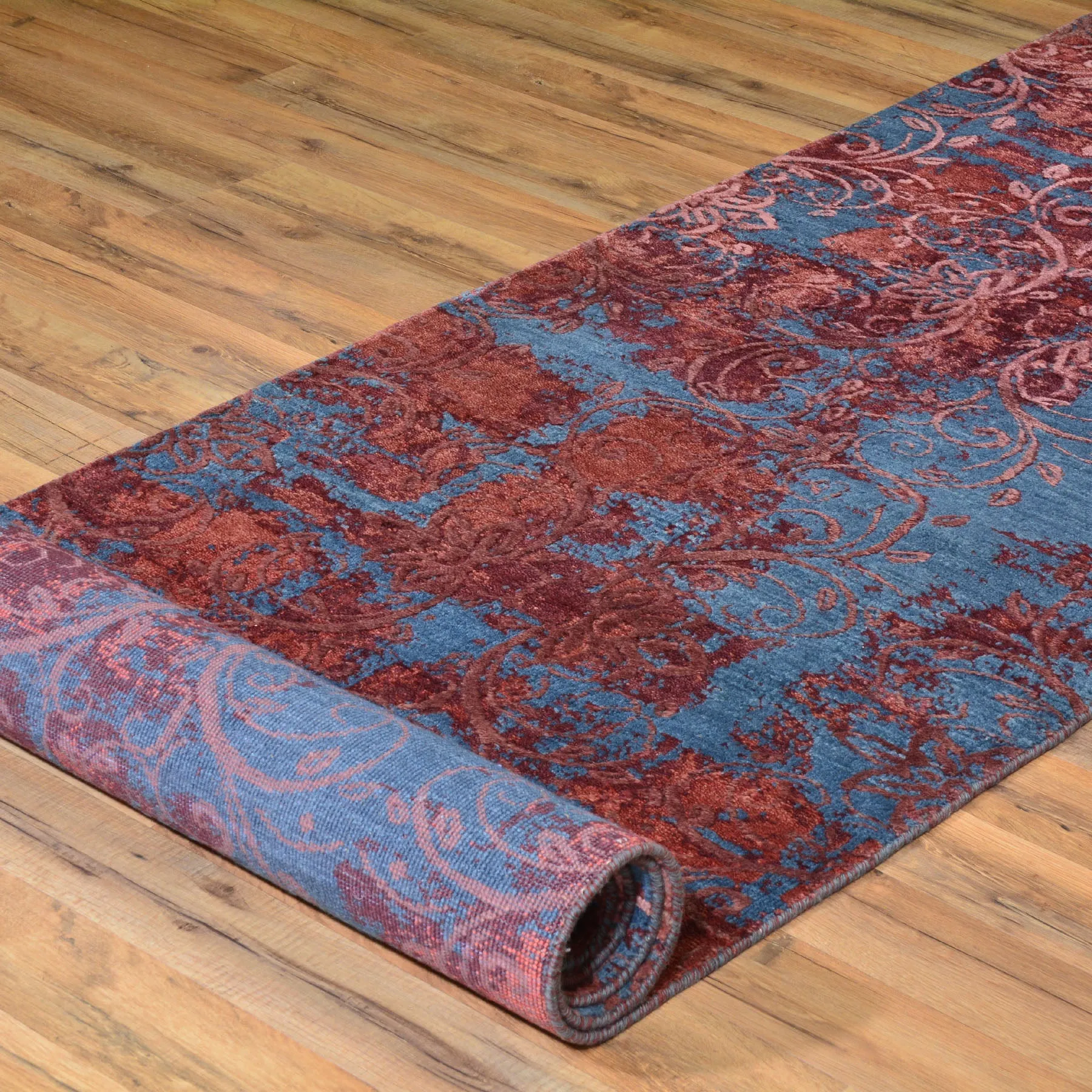 Hand-Knotted Abstract Modern Design Handmade Wool Rug (Size 2.8 X 12.0) Brral-4476