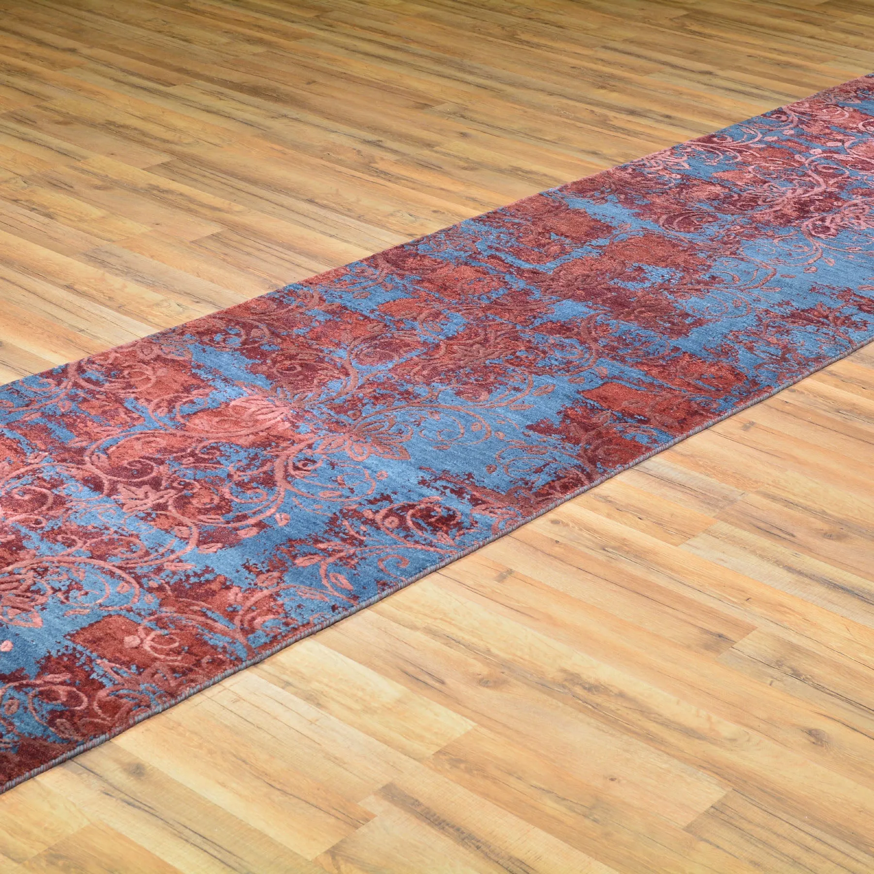 Hand-Knotted Abstract Modern Design Handmade Wool Rug (Size 2.8 X 12.0) Brral-4476
