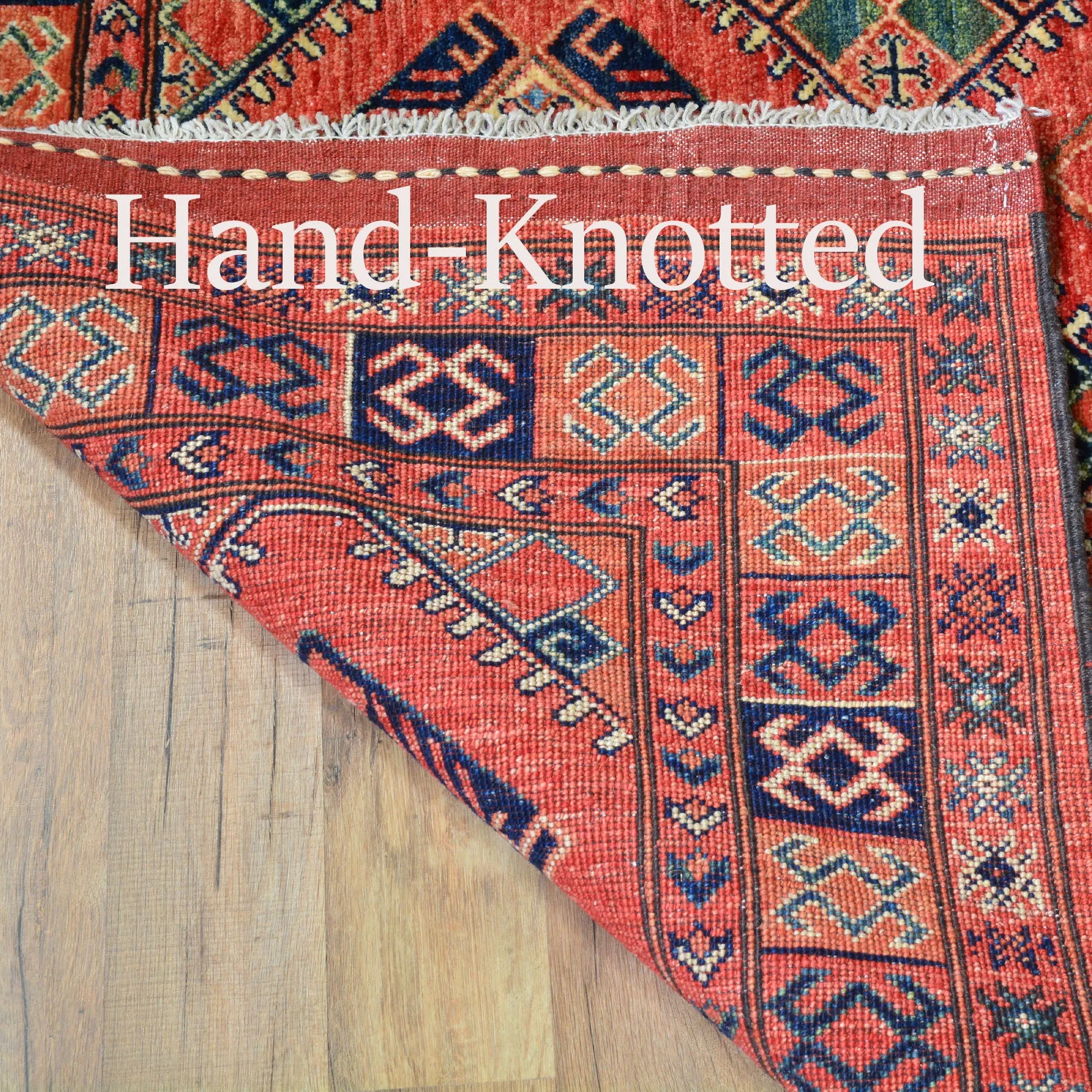 Hand-Knotted Afghan Ersari Design 100% Wool Handmade Rug (Size 3.4 X 13.0) Brrsf-435