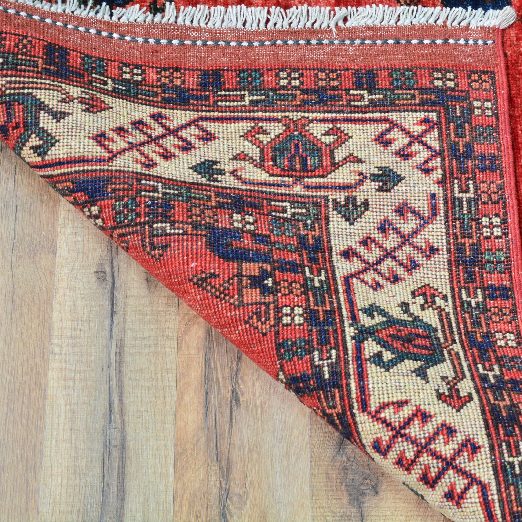 Hand-Knotted Afghan Ersari Elephant Feet Wool Handmade Rug (Size 2.8 X 9.7) Cwral-8676