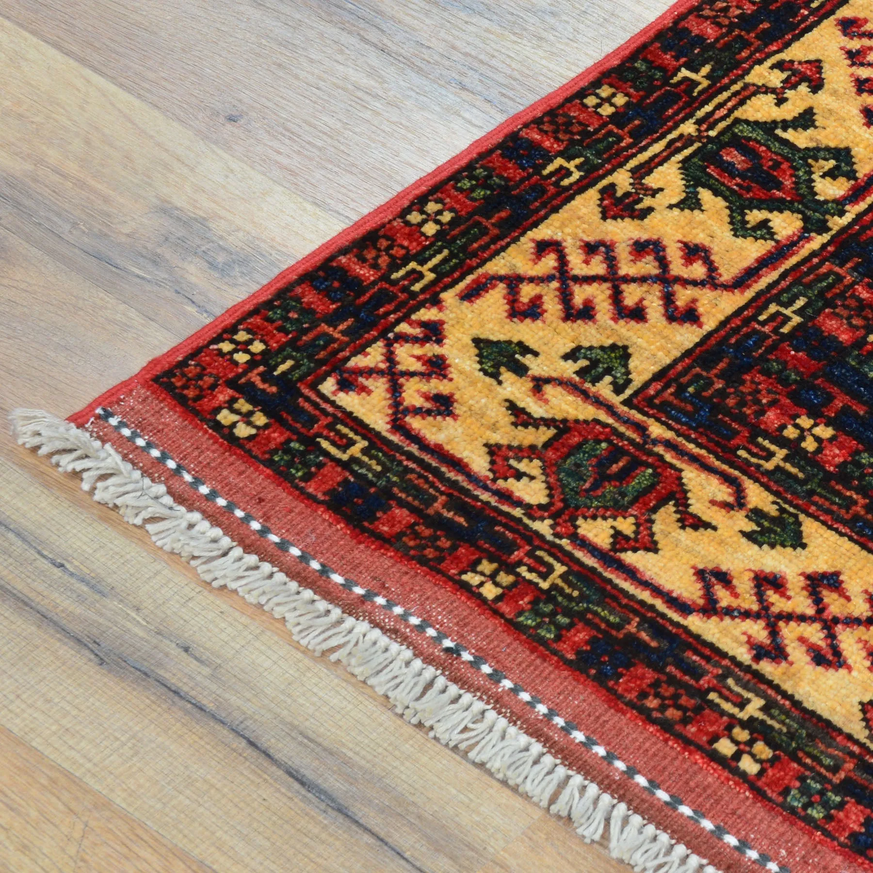Hand-Knotted Afghan Ersari Elephant Feet Wool Handmade Rug (Size 2.8 X 9.7) Cwral-8676