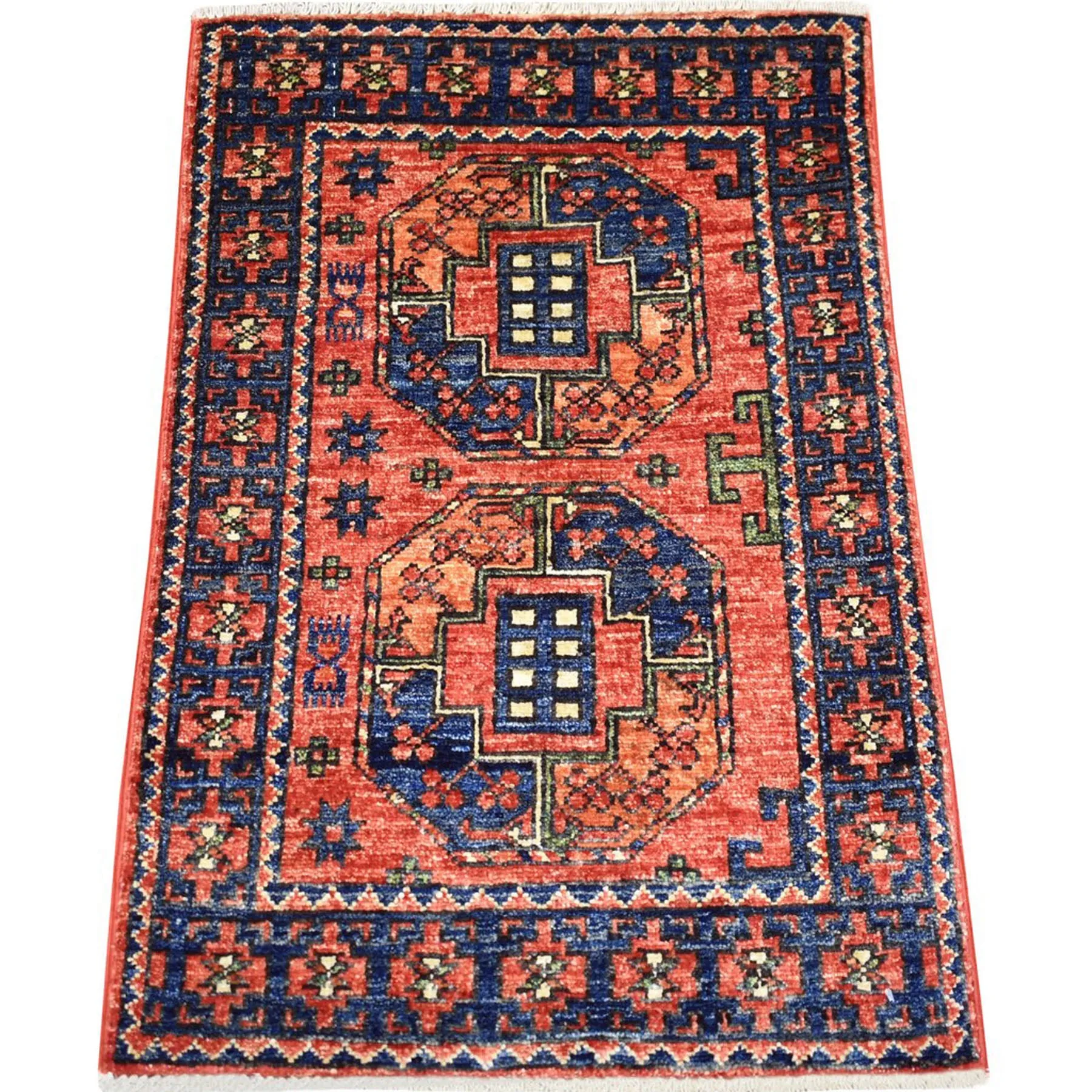 Hand-Knotted Afghan Ersari Tribal Handmade Wool Traditional Rug (Size 2.0 X 3.0) Cwral-9837