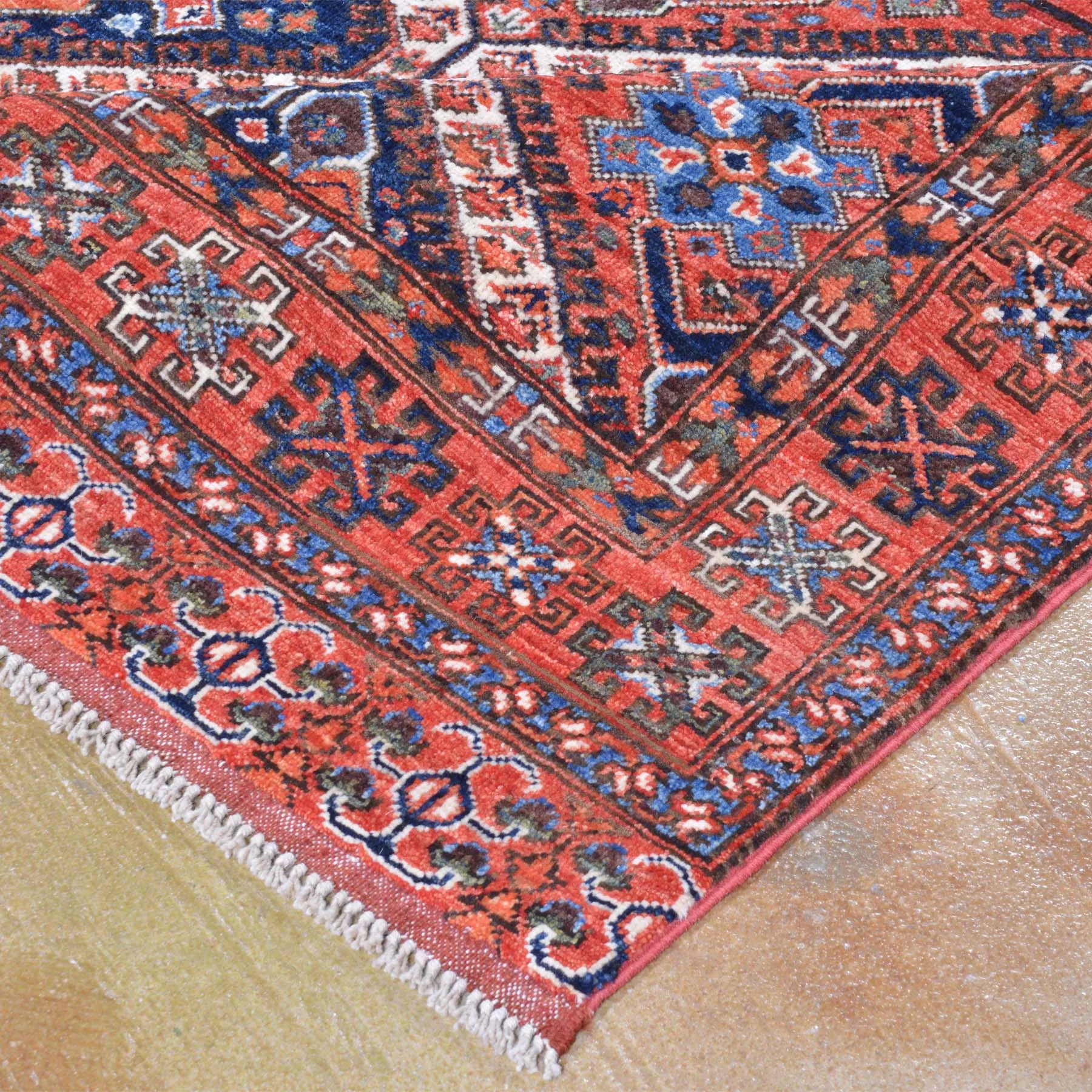 Hand-Knotted Afghan Tribal Handmade Authentic Wool Rug (Size 5.2 X 6.6) Brral-3225