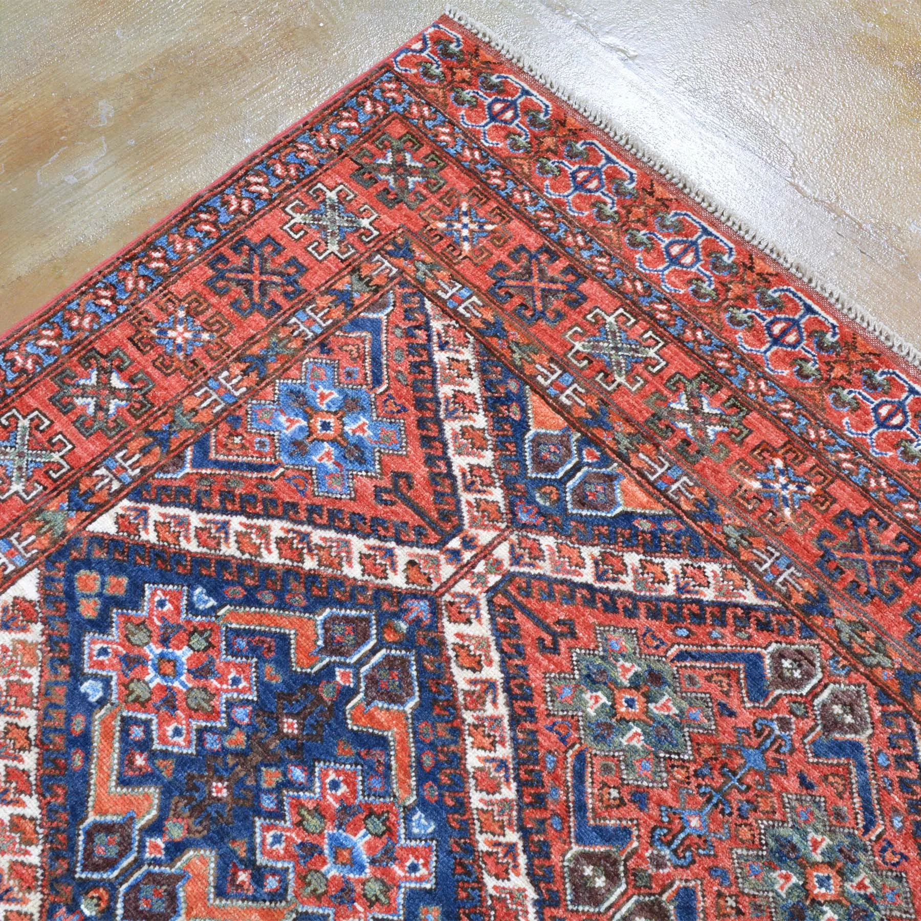 Hand-Knotted Afghan Tribal Handmade Authentic Wool Rug (Size 5.2 X 6.6) Brral-3225