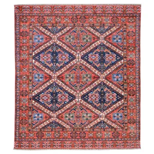 Hand-Knotted Afghan Tribal Handmade Authentic Wool Rug (Size 5.2 X 6.6) Brral-3225