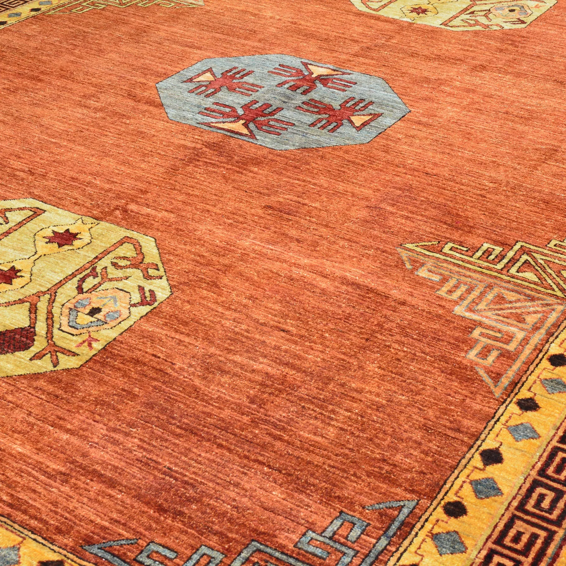 Hand-Knotted Afghan Tribal Khotan Design Wool Rug (Size 8.11 X 11.6) Cwral-9600