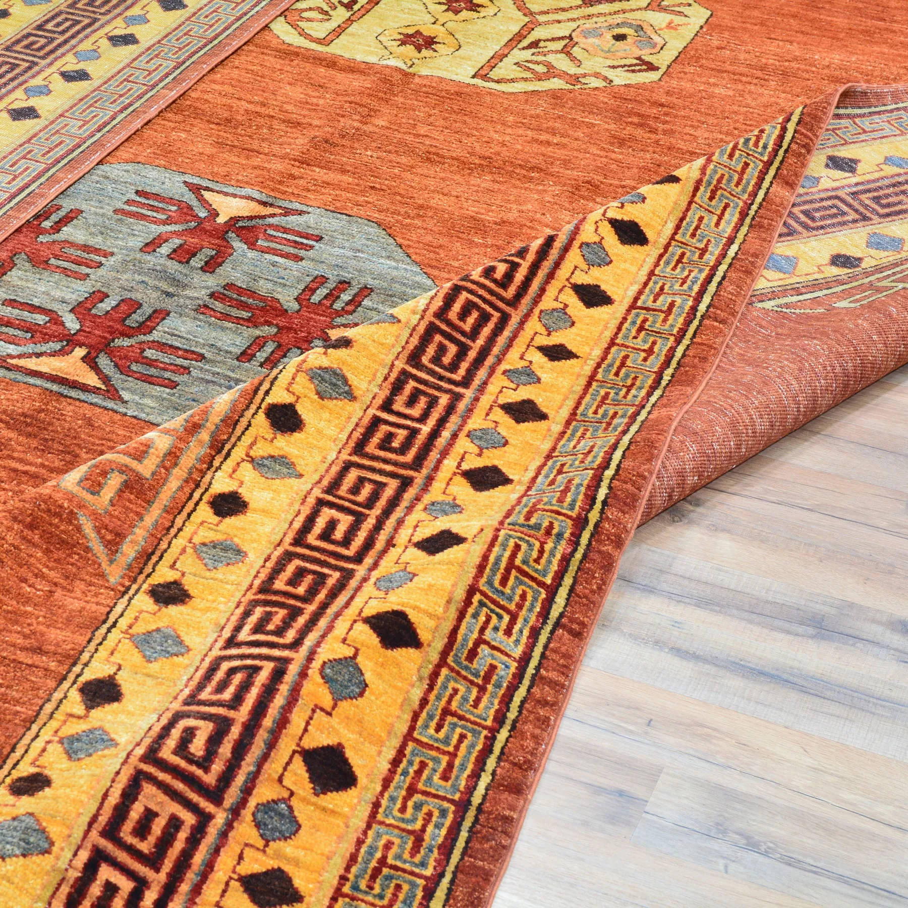 Hand-Knotted Afghan Tribal Khotan Design Wool Rug (Size 8.11 X 11.6) Cwral-9600