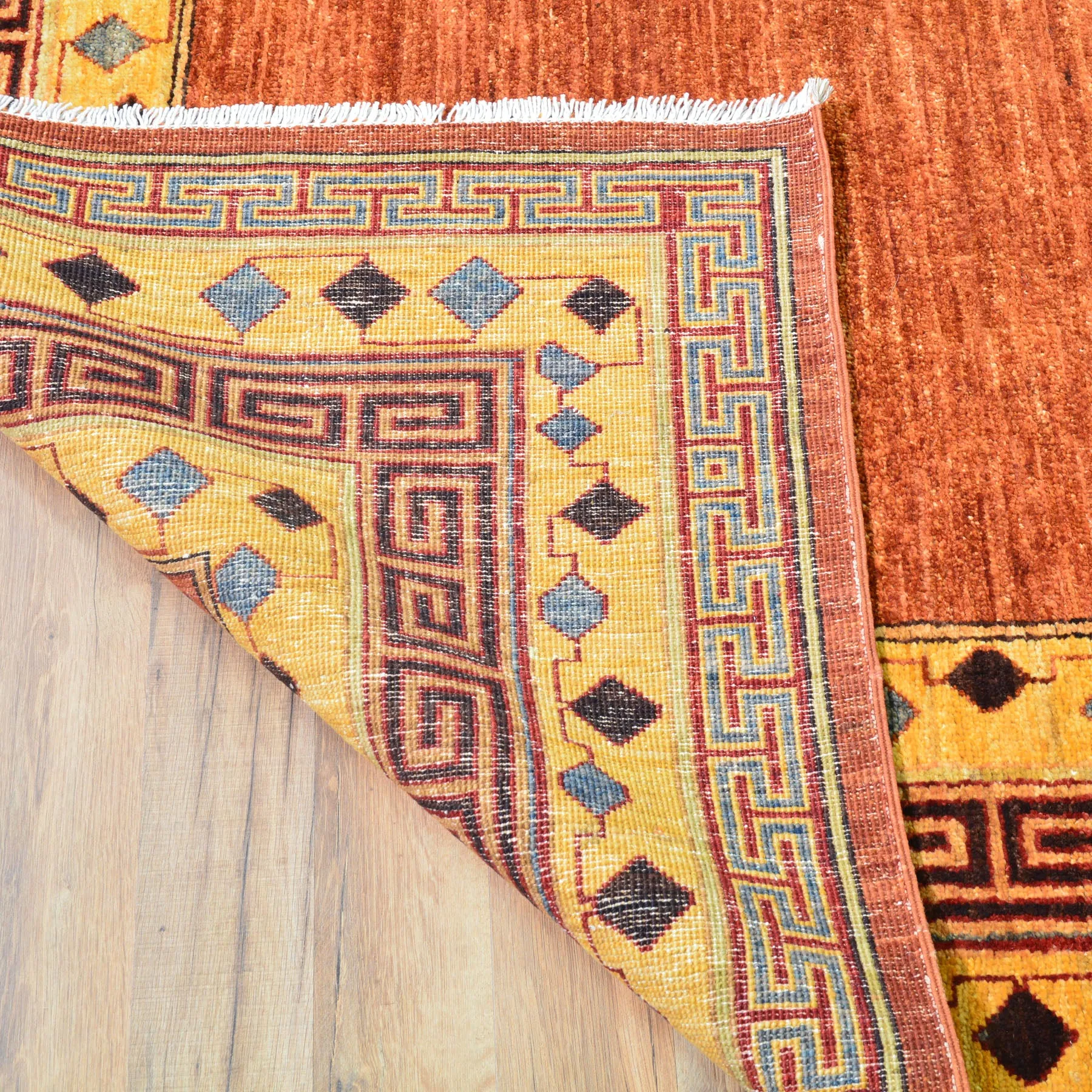 Hand-Knotted Afghan Tribal Khotan Design Wool Rug (Size 8.11 X 11.6) Cwral-9600