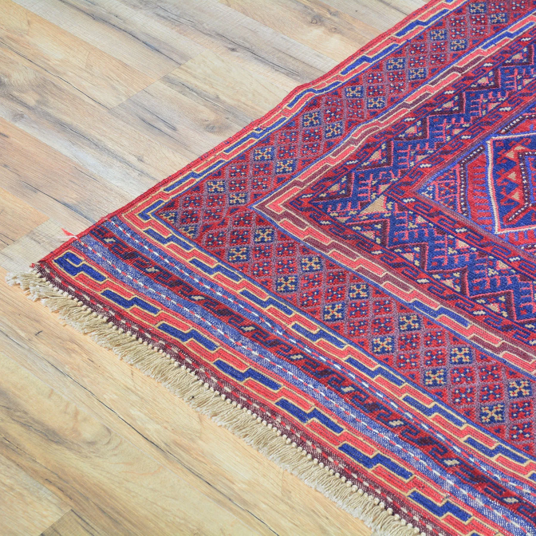 Hand-Knotted Afghan Tribal Mashwani Wool Rug (Size 4.6 X 6.2) Brral-3774