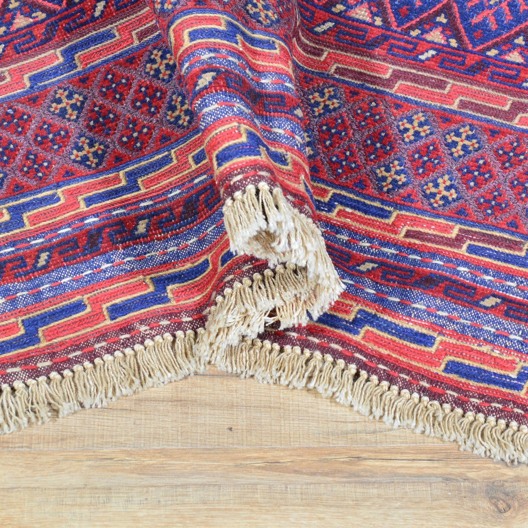 Hand-Knotted Afghan Tribal Mashwani Wool Rug (Size 4.6 X 6.2) Brral-3774