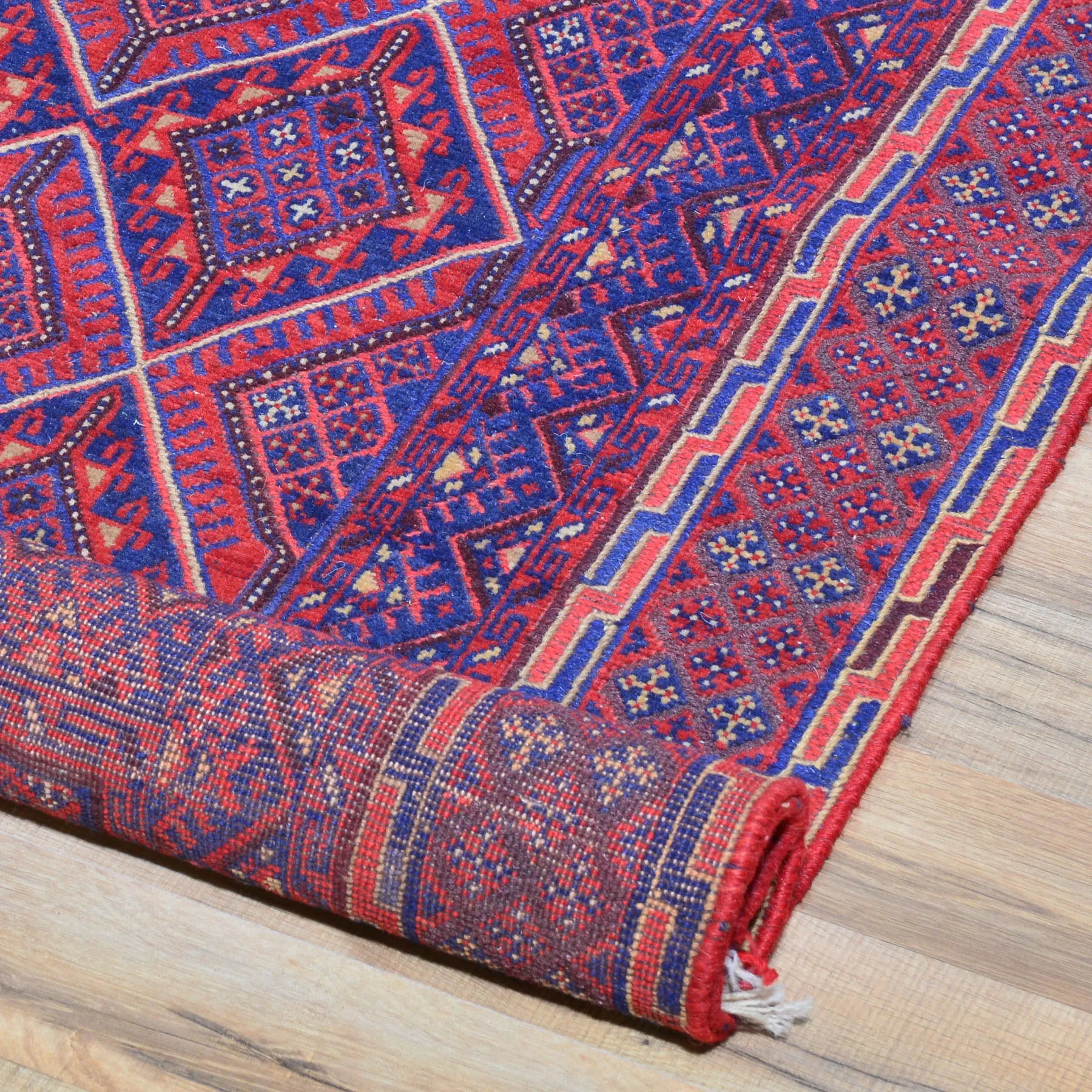 Hand-Knotted Afghan Tribal Mashwani Wool Rug (Size 4.6 X 6.2) Brral-3774