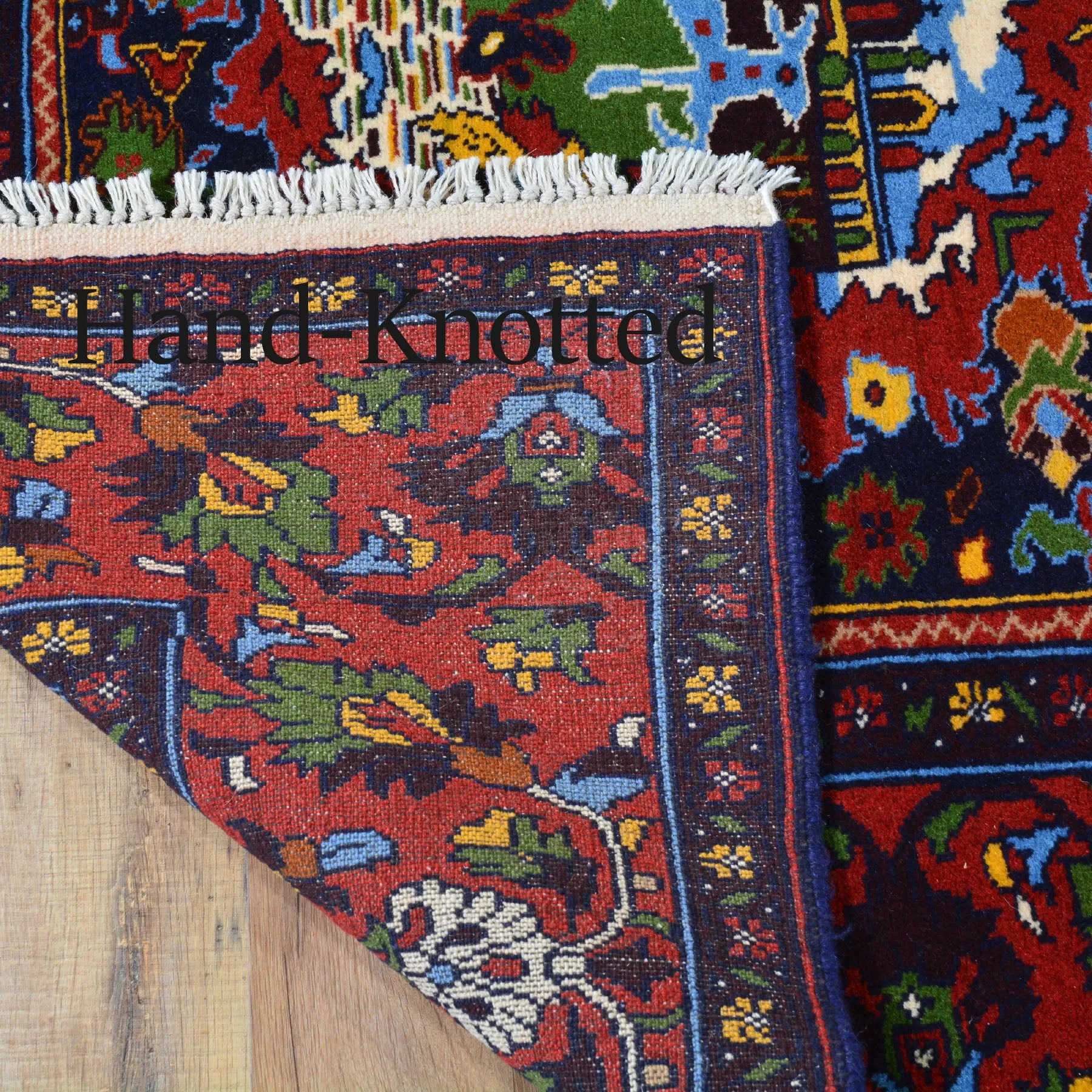 Hand-Knotted Afghan Tribal Pictorial Handmade Wool Rug (Size 4.2 X 6.1) Brral-4884
