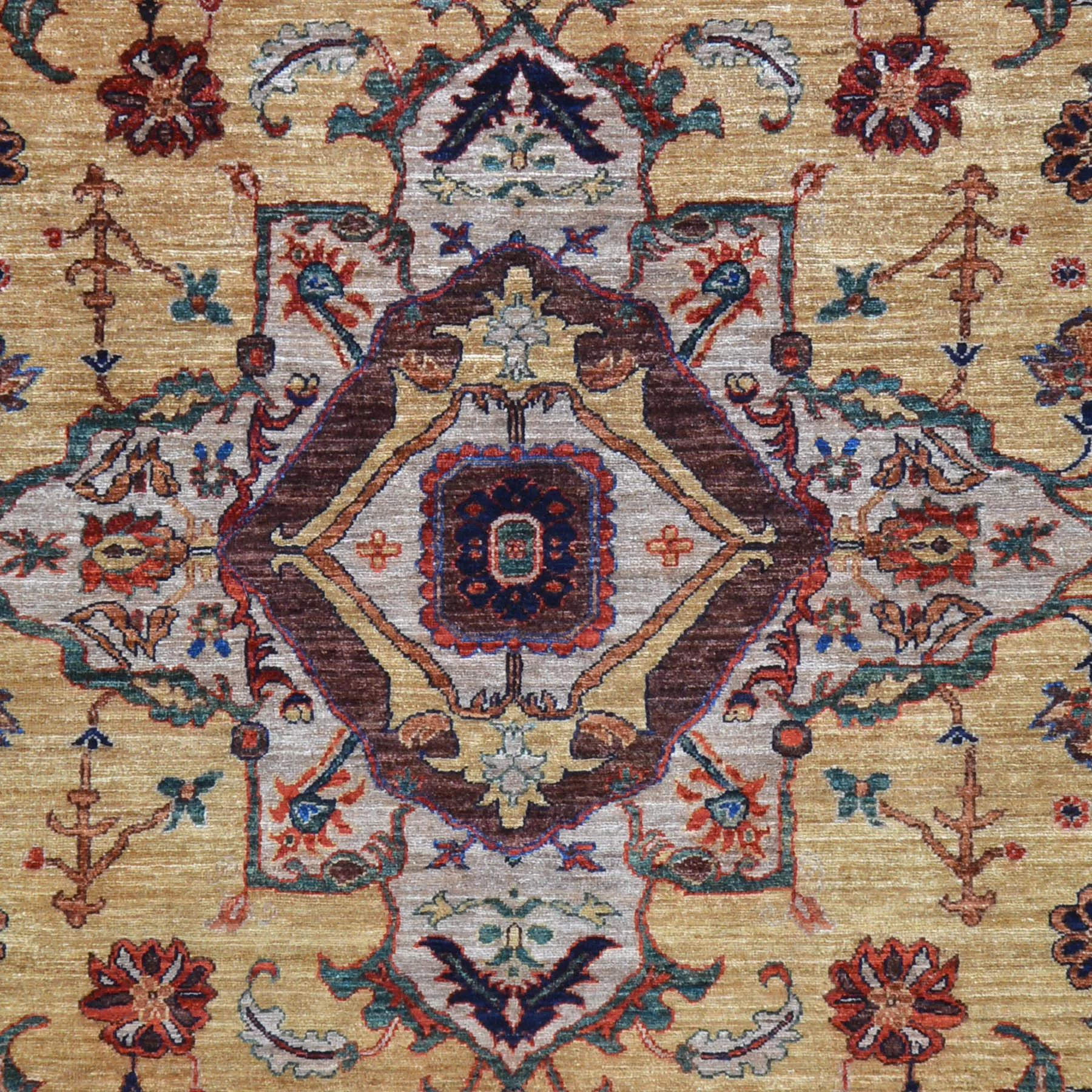 Hand-Knotted Afghan Tribal Traditional Design Handmade Wool Rug (Size 8.11 X 11.5) Cwral-10473