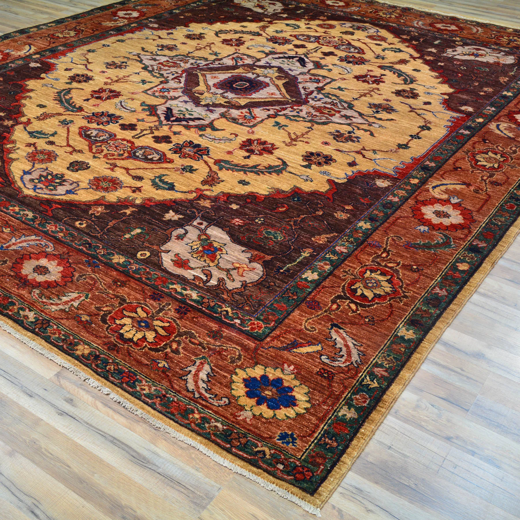 Hand-Knotted Afghan Tribal Traditional Design Handmade Wool Rug (Size 8.11 X 11.5) Cwral-10473