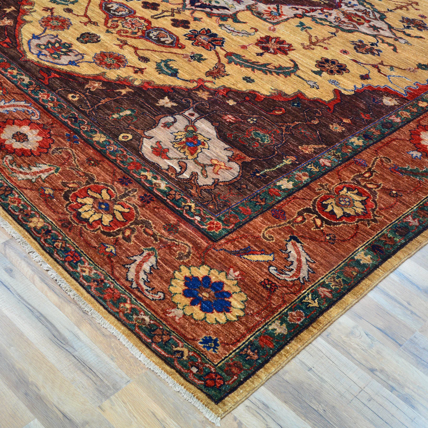 Hand-Knotted Afghan Tribal Traditional Design Handmade Wool Rug (Size 8.11 X 11.5) Cwral-10473