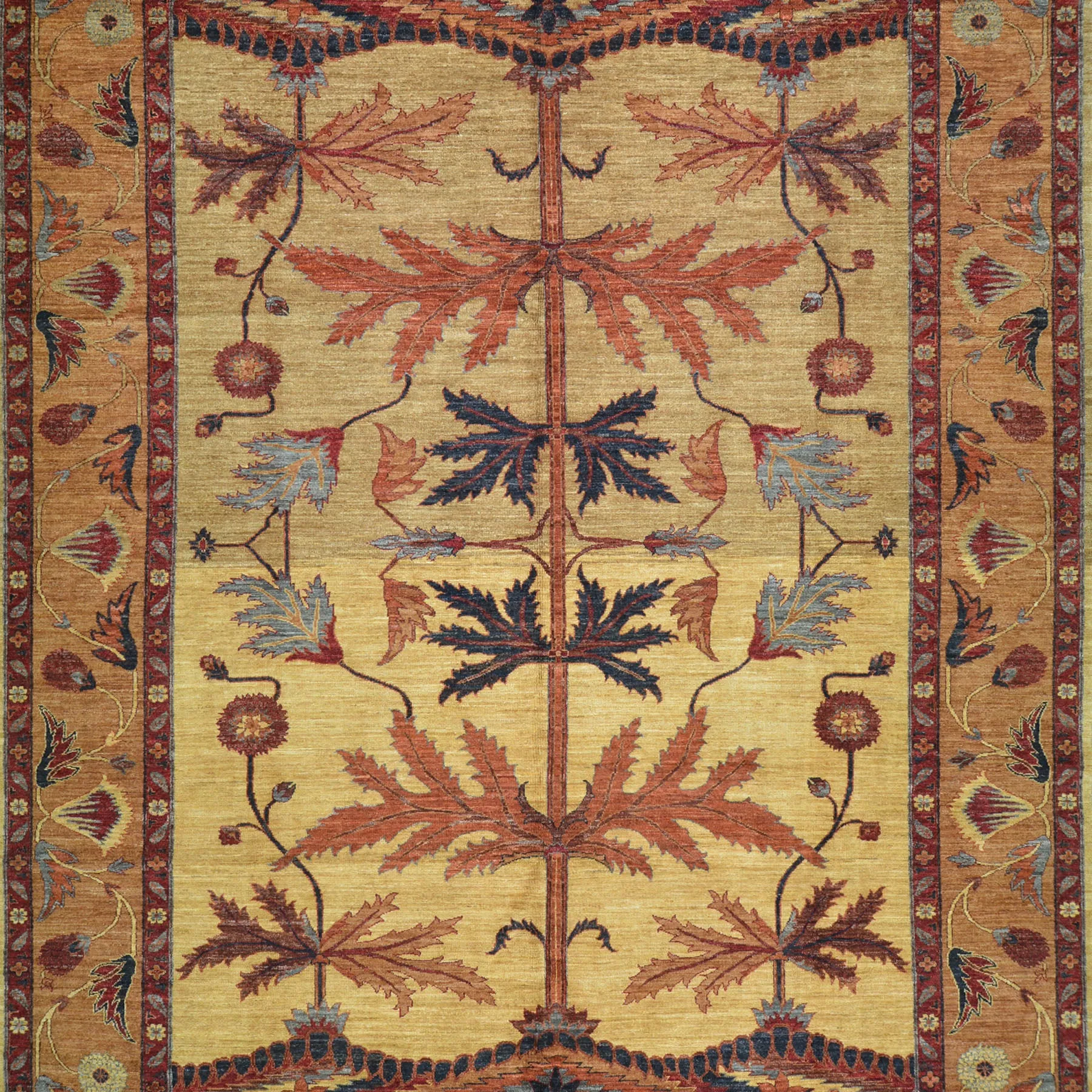 Hand-Knotted Afghan Tribal Traditional Design Wool Rug (Size 9.6 X 12.8) Cwral-9591
