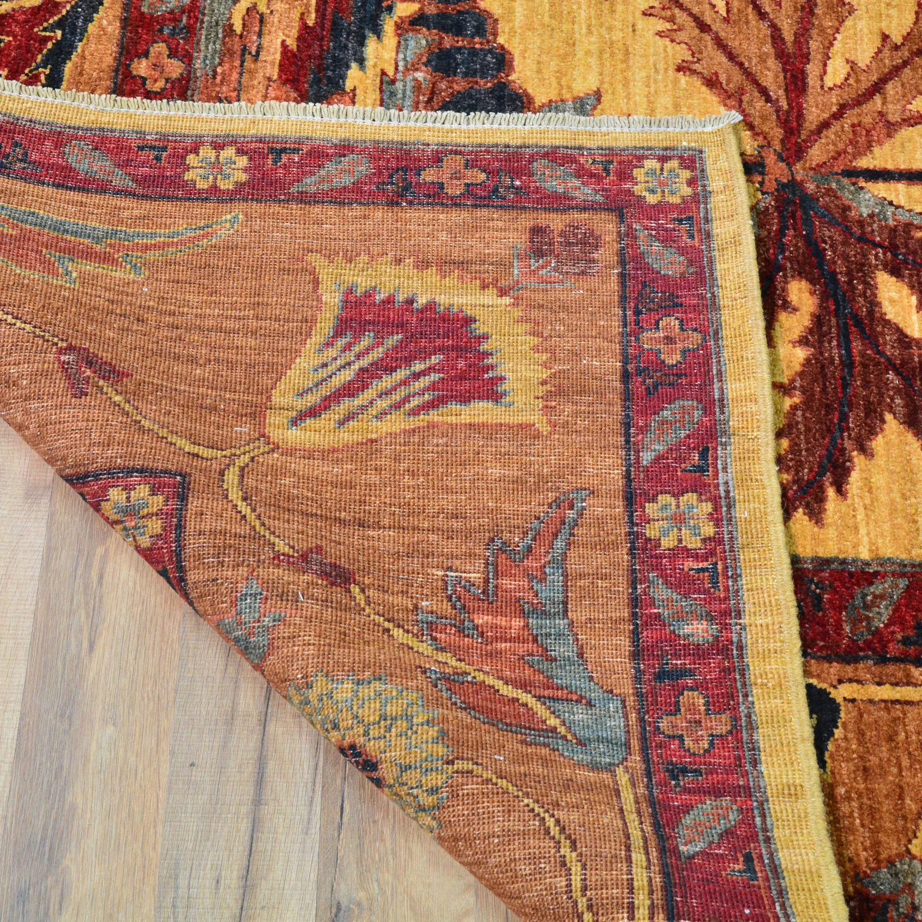 Hand-Knotted Afghan Tribal Traditional Design Wool Rug (Size 9.6 X 12.8) Cwral-9591
