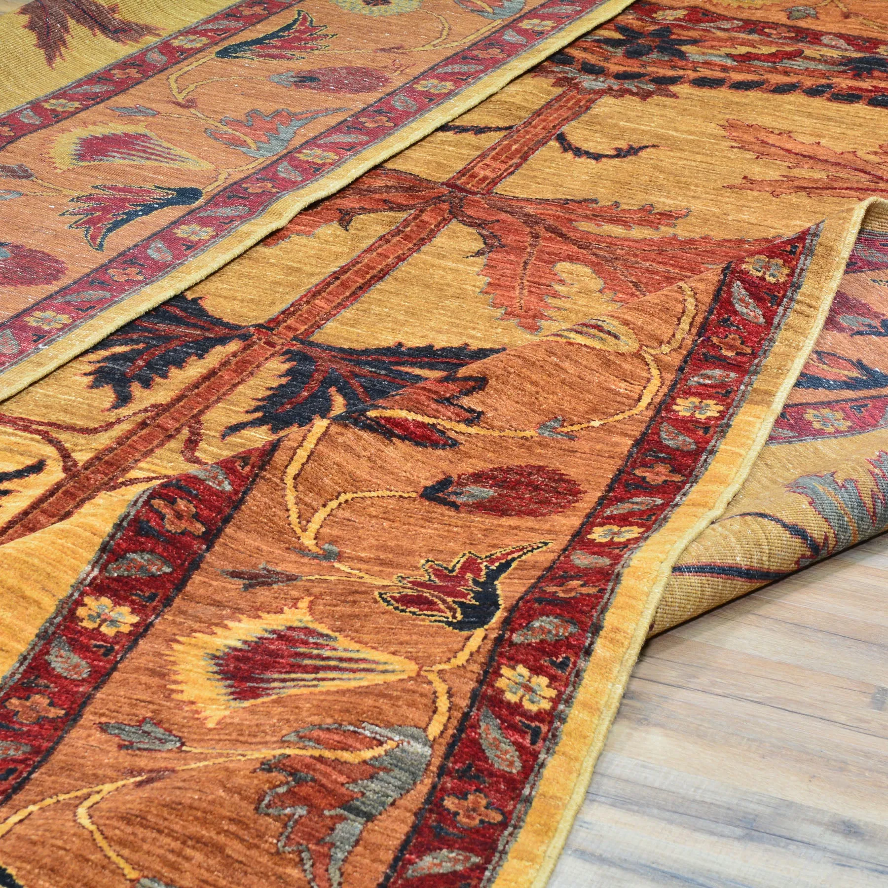 Hand-Knotted Afghan Tribal Traditional Design Wool Rug (Size 9.6 X 12.8) Cwral-9591