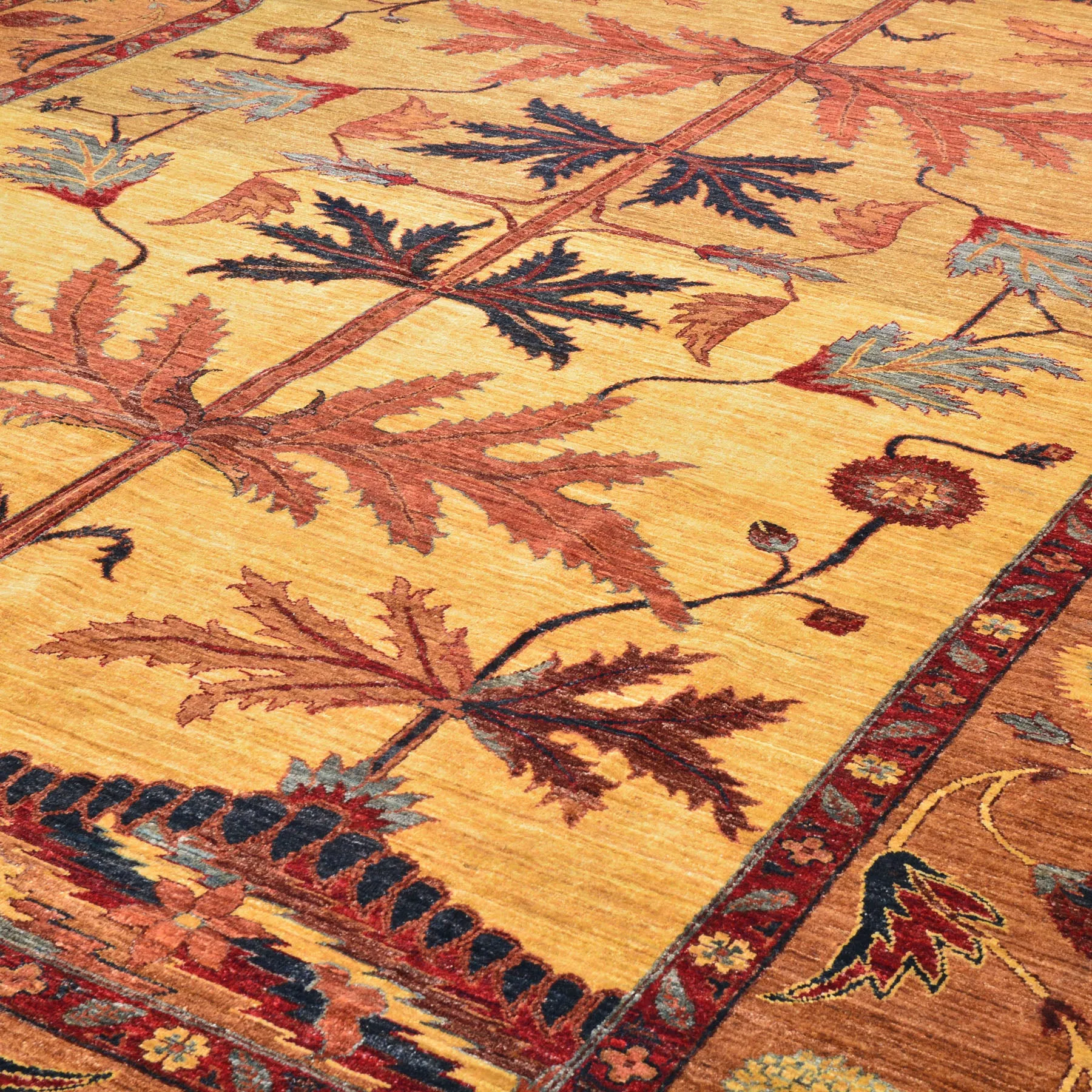 Hand-Knotted Afghan Tribal Traditional Design Wool Rug (Size 9.6 X 12.8) Cwral-9591