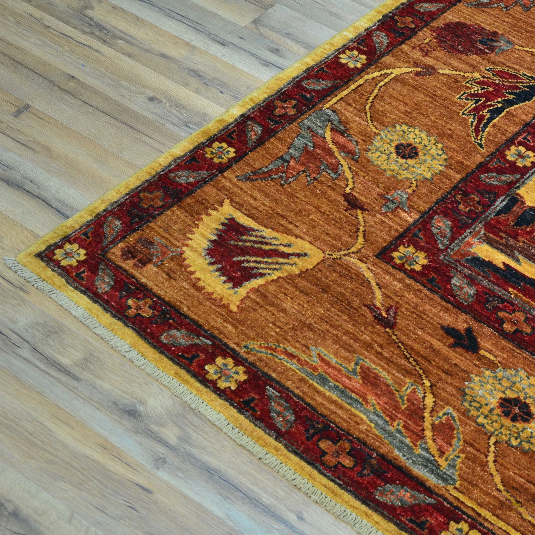 Hand-Knotted Afghan Tribal Traditional Design Wool Rug (Size 9.6 X 12.8) Cwral-9591