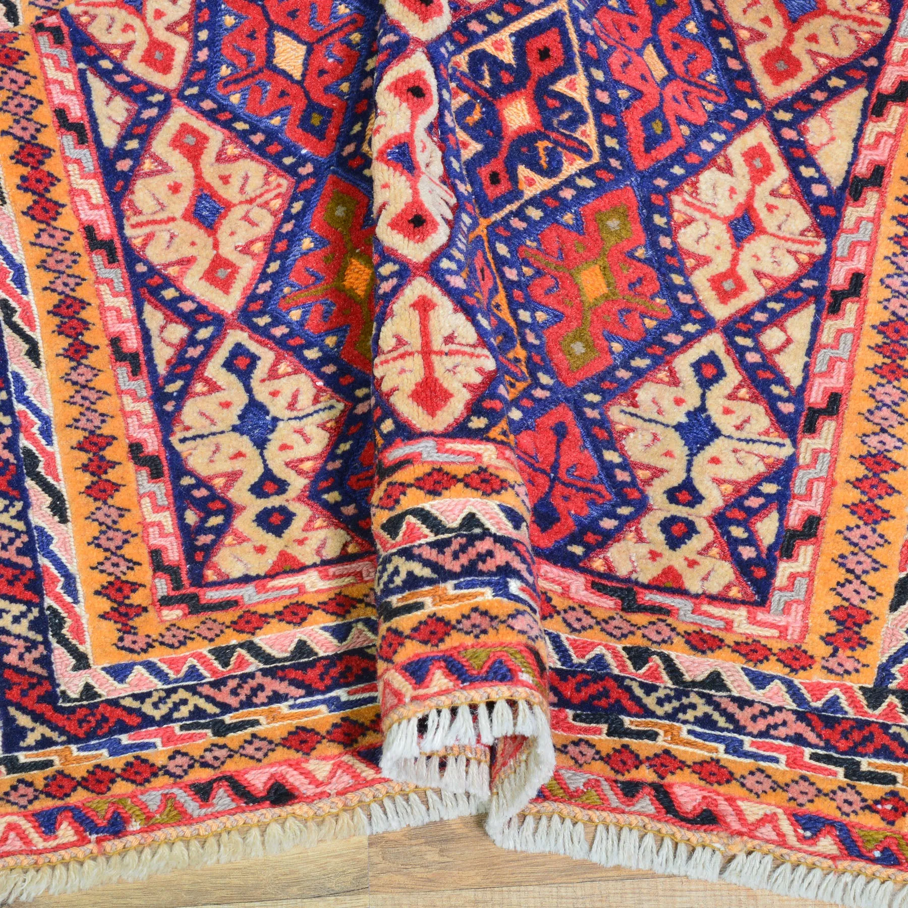 Hand-Knotted And Soumak Fine Oriental Tribal Afghan Rug (Size 2.6 X 3.10) Cwral-8391