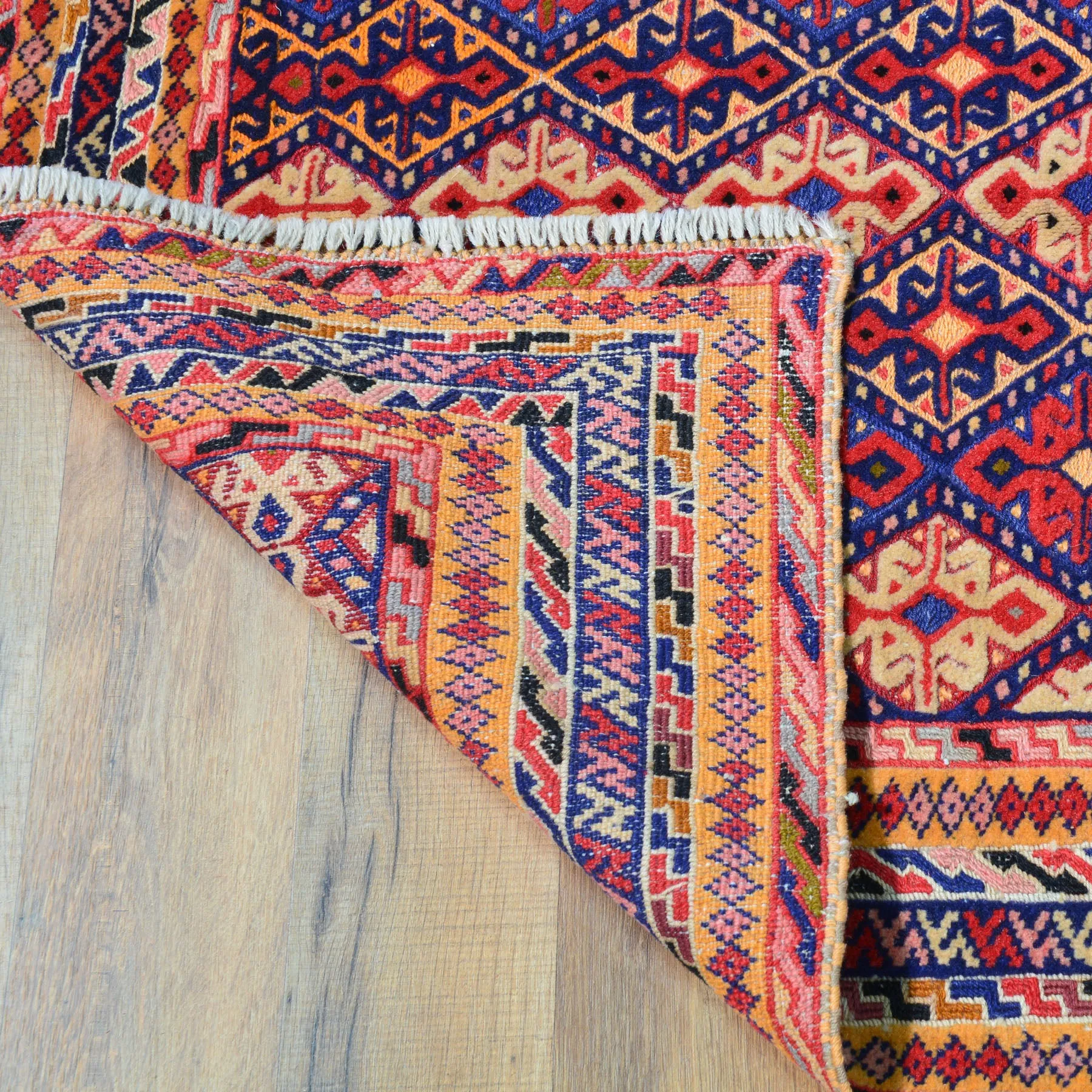 Hand-Knotted And Soumak Fine Oriental Tribal Afghan Rug (Size 2.6 X 3.10) Cwral-8391