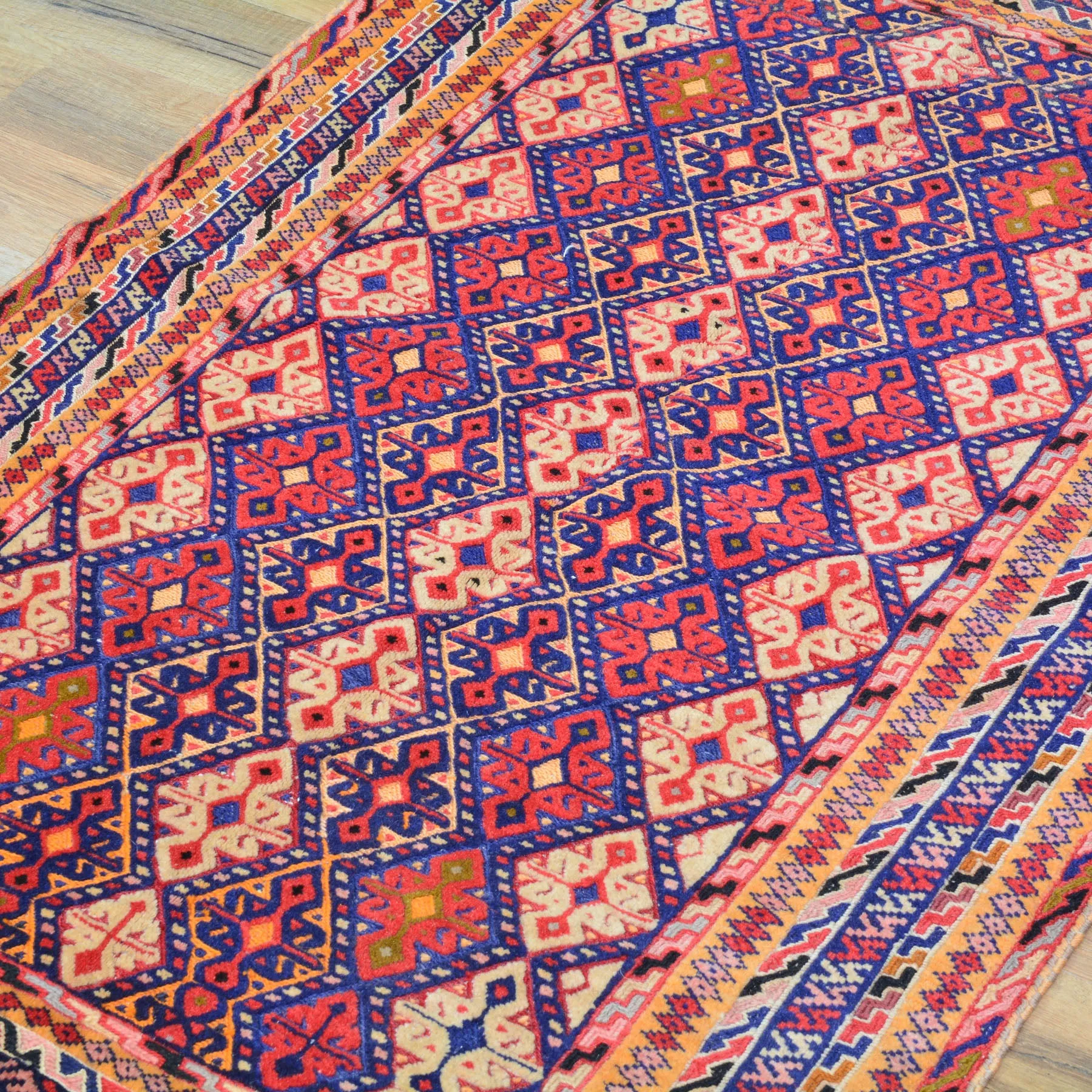Hand-Knotted And Soumak Fine Oriental Tribal Afghan Rug (Size 2.6 X 3.10) Cwral-8391