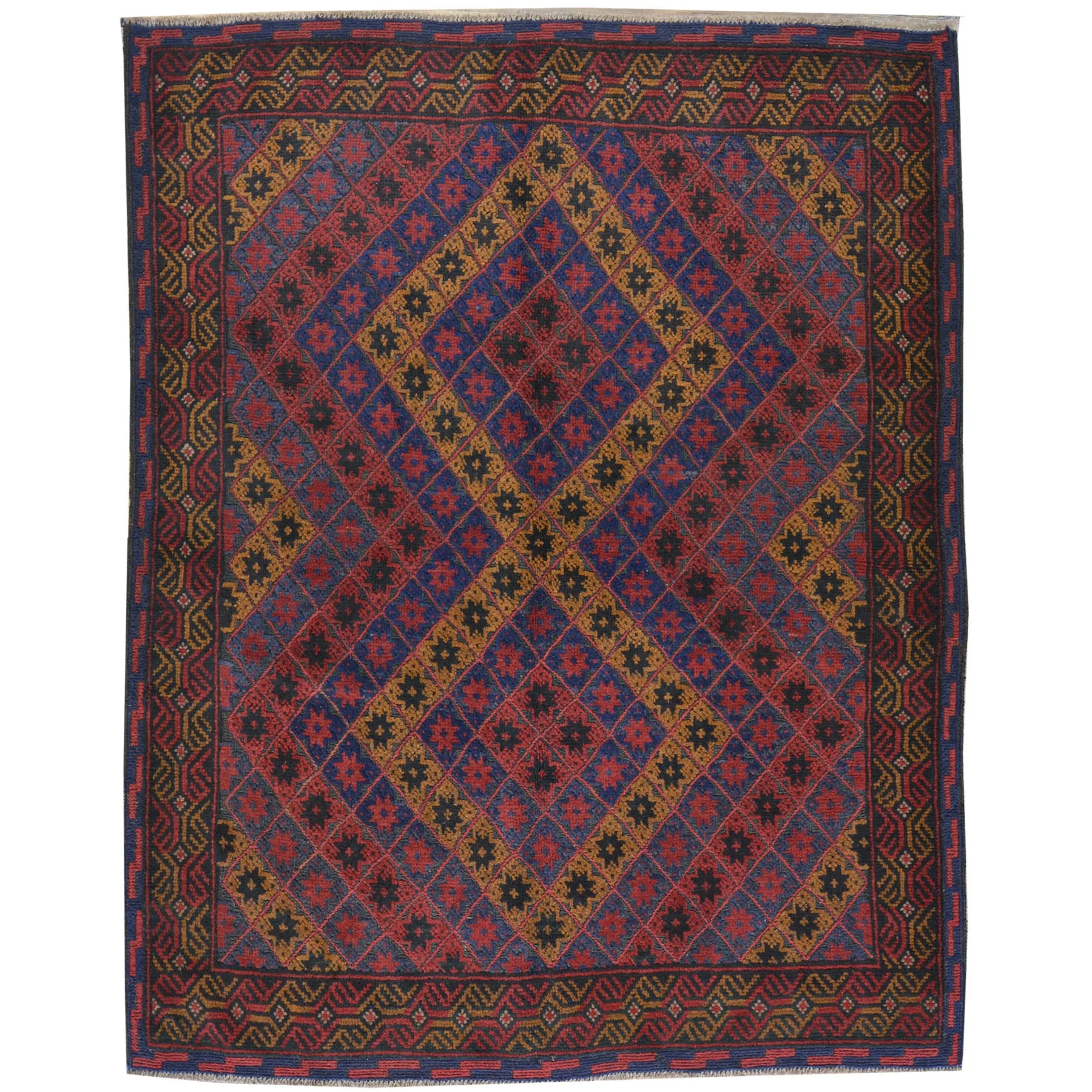 Hand-Knotted And Soumak Tribal Oriental Afghan Wool Rug (Size 4.3 X 4.10) Brral-3564