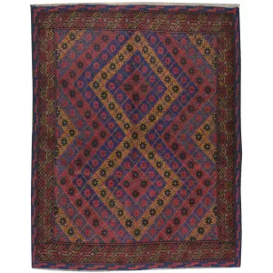Hand-Knotted And Soumak Tribal Oriental Afghan Wool Rug (Size 4.3 X 4.10) Brral-3564