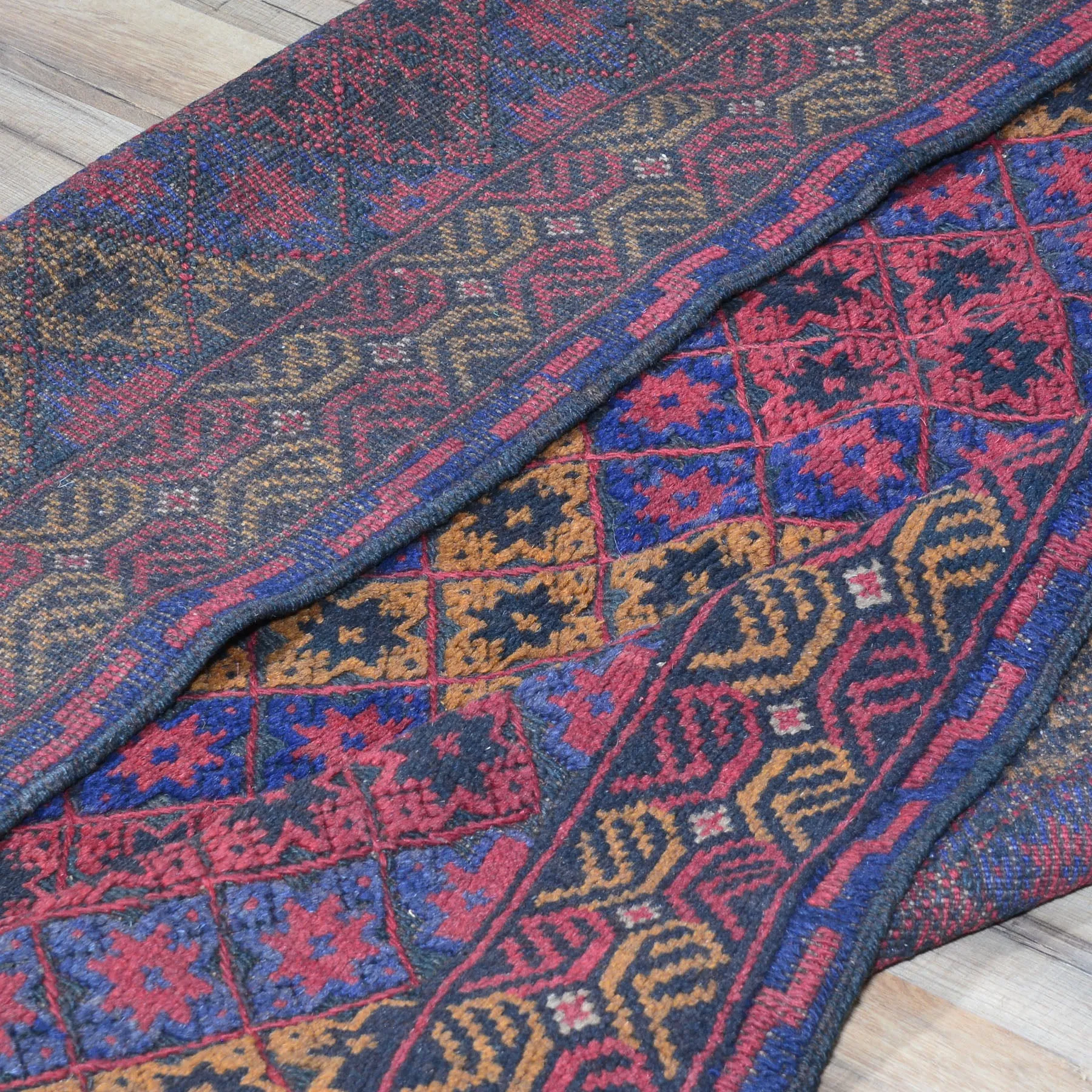 Hand-Knotted And Soumak Tribal Oriental Afghan Wool Rug (Size 4.3 X 4.10) Brral-3564