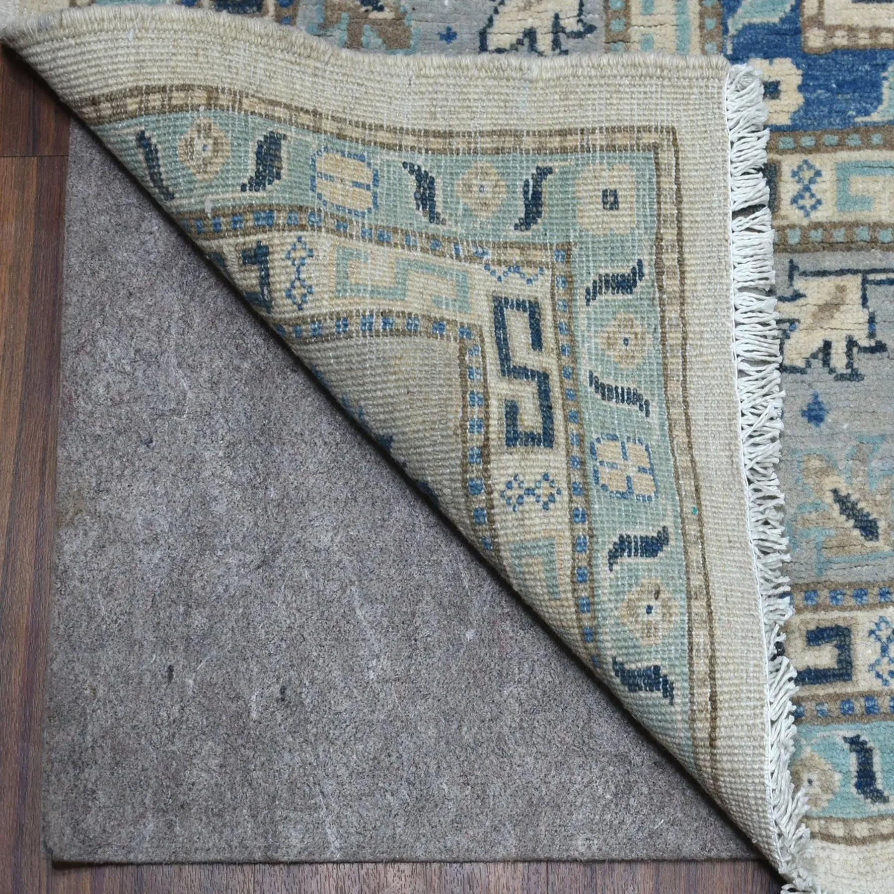 Hand-Knotted Caucasian Design Kazak Handmade Wool Rug (Size 8.0 X 9.3) Cwral-8487