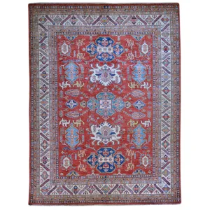 Hand-Knotted Caucasian Design Tribal Super Kazak Wool Rug (Size 8.0 X 10.0) Brral-6339