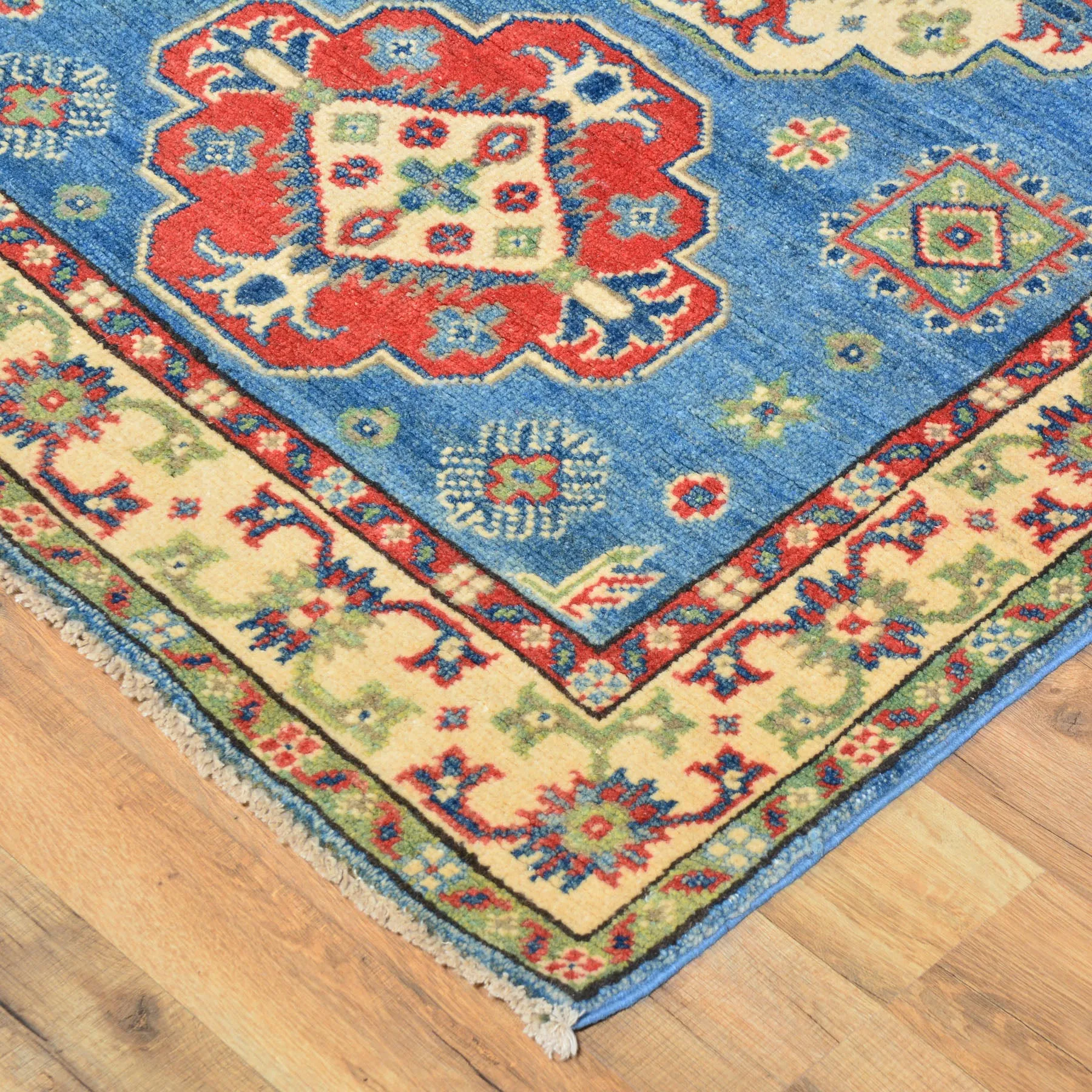 Hand-Knotted Caucasian Kazak Design Handmade Wool Rug (Size 2.9 X 17.6) Cwral-417