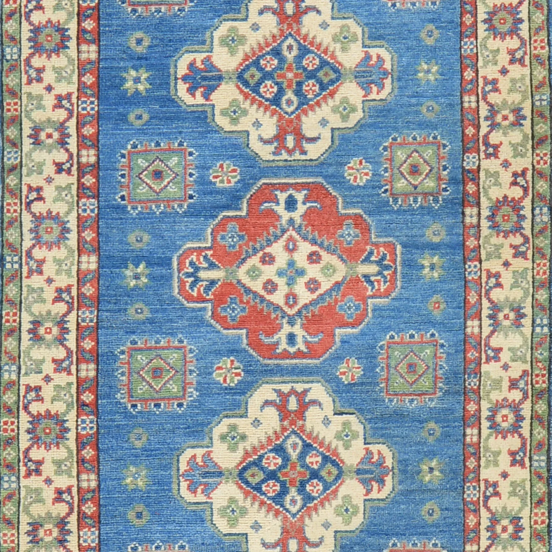 Hand-Knotted Caucasian Kazak Design Handmade Wool Rug (Size 2.9 X 17.6) Cwral-417