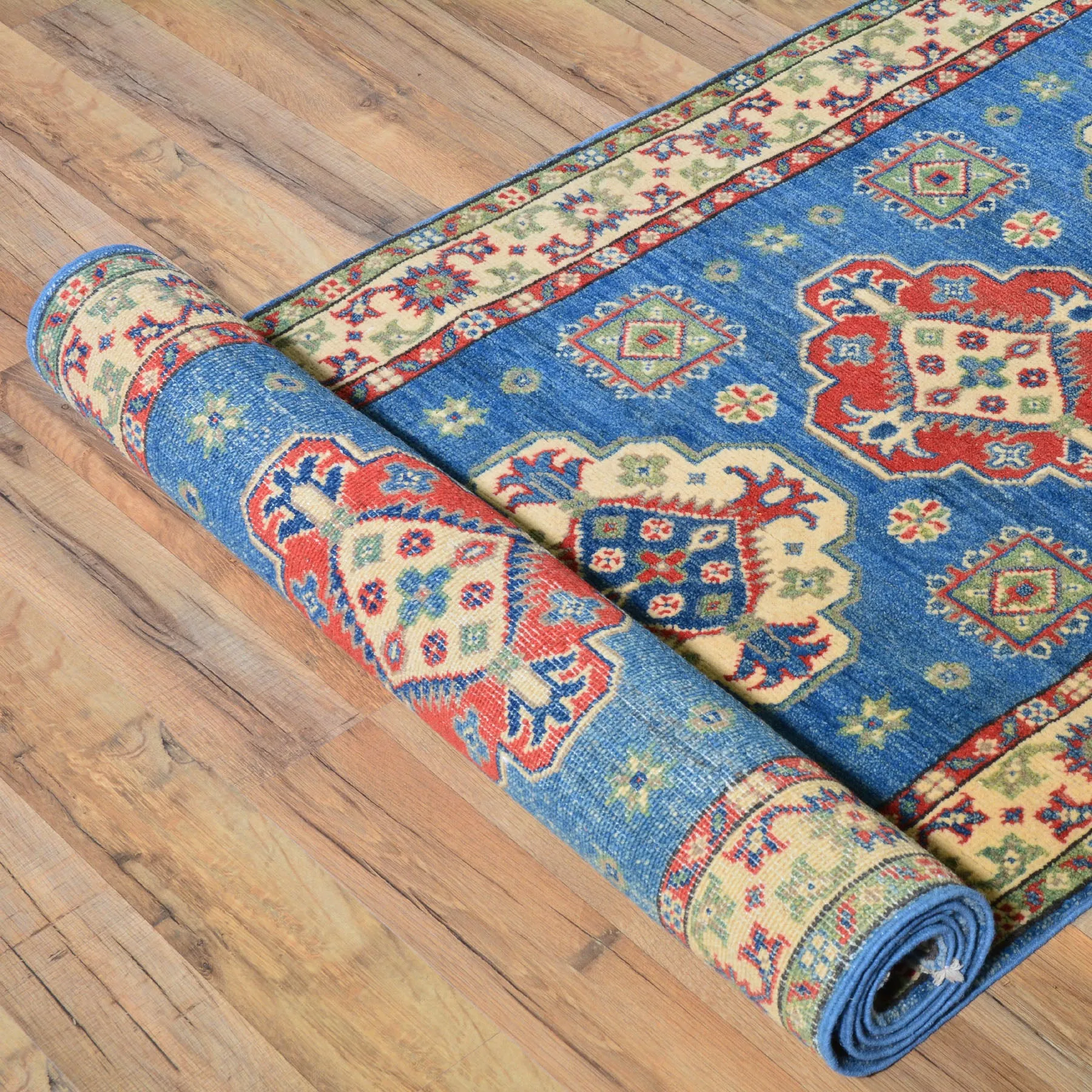 Hand-Knotted Caucasian Kazak Design Handmade Wool Rug (Size 2.9 X 17.6) Cwral-417