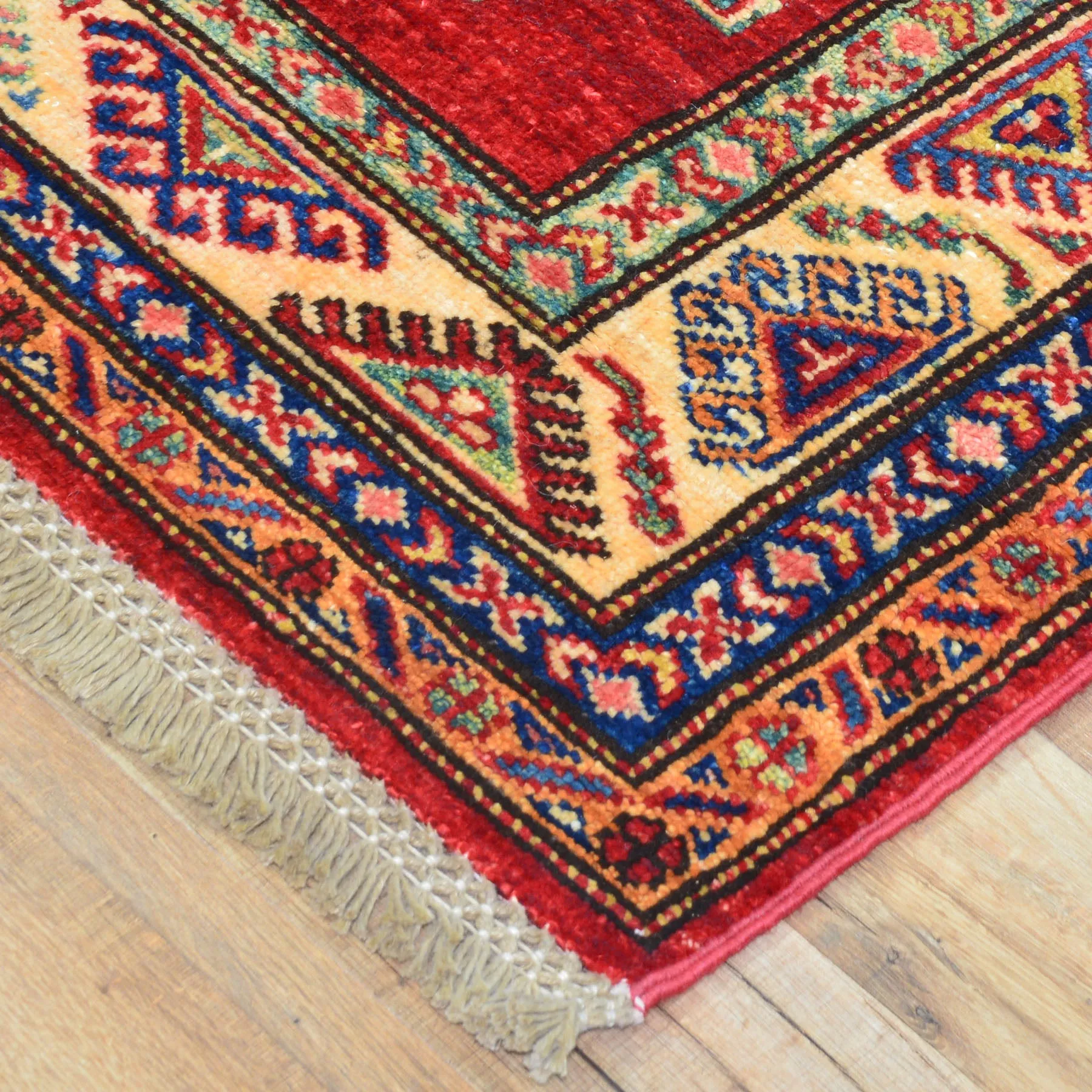 Hand-Knotted Caucasian Super Kazak Design Handmade 100% Wool (Size 2.7 X 9.11) Cwral-5979
